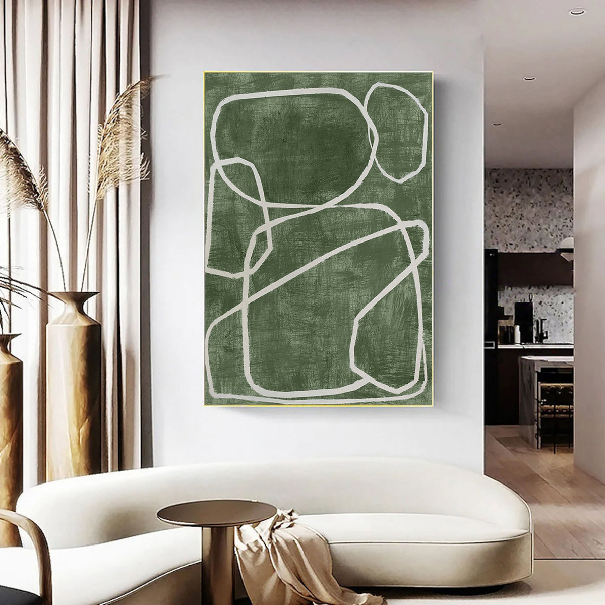 blue-green canvas wall art