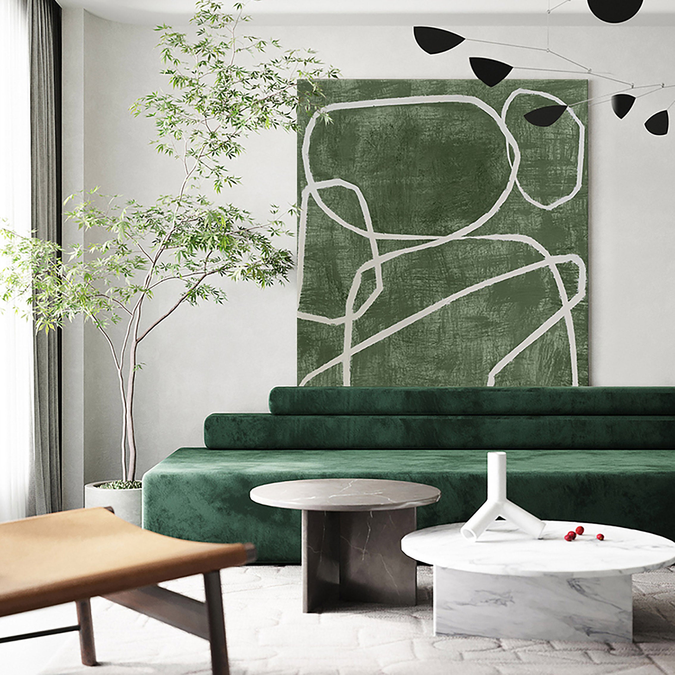 Blue & Green Abstract Painting #AVG 002