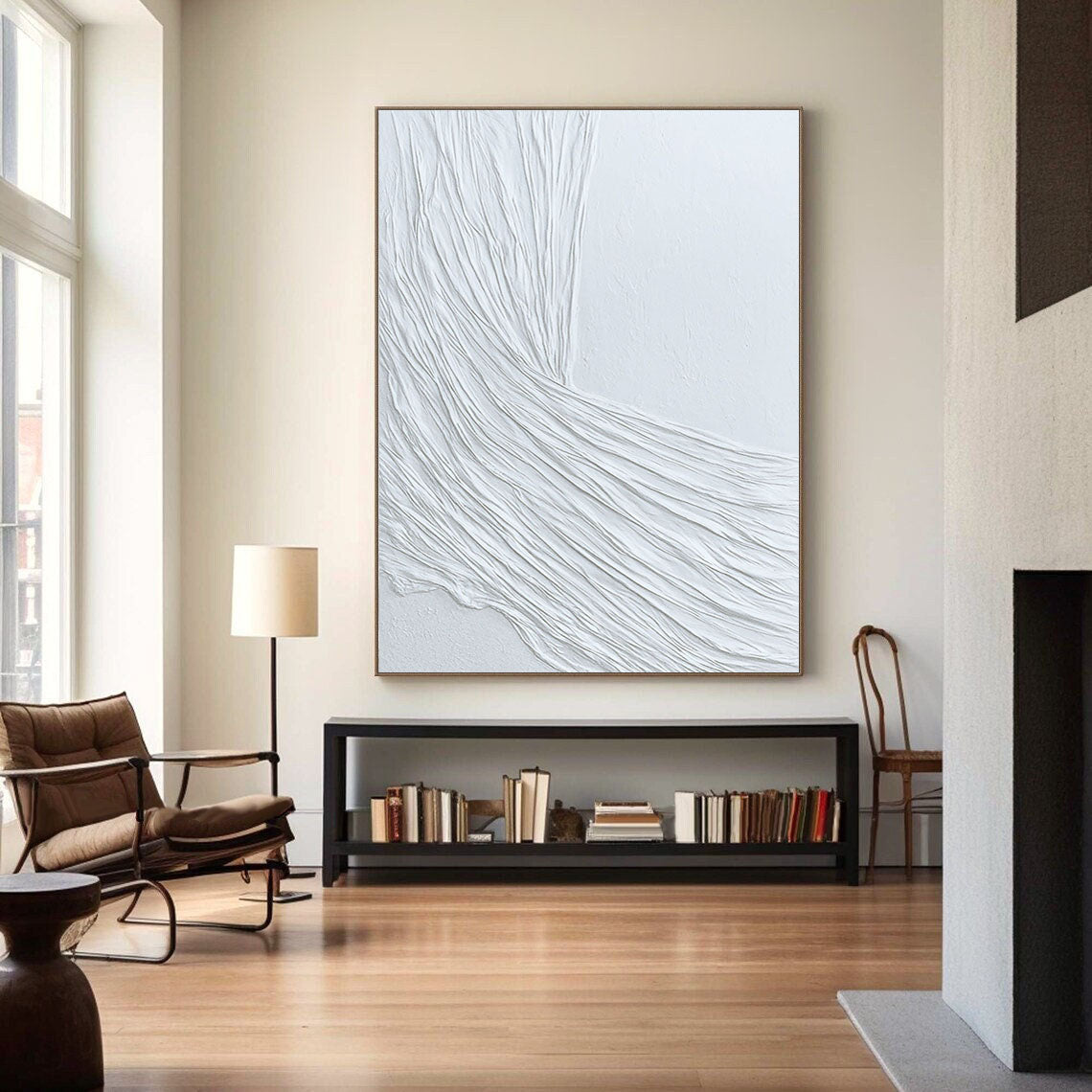 White Minimalist Abstract Painting #CXA 031