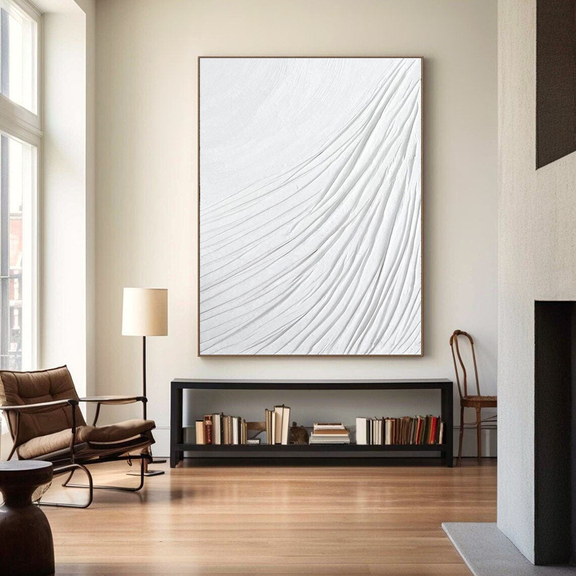 White Minimalist Abstract Painting #CXA 029