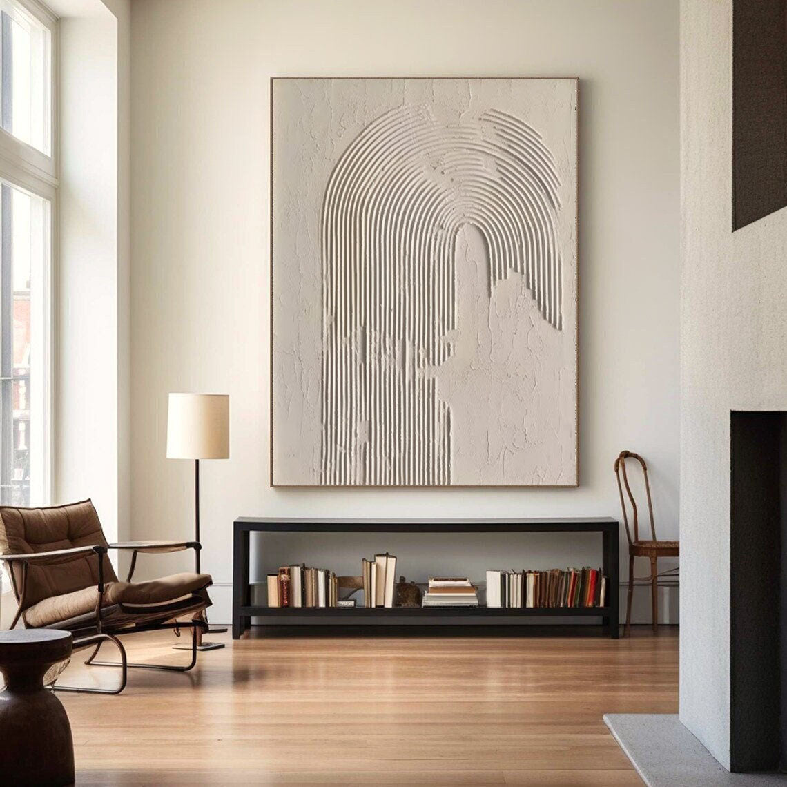 Beige & Brown Abstract Painting #LL 019