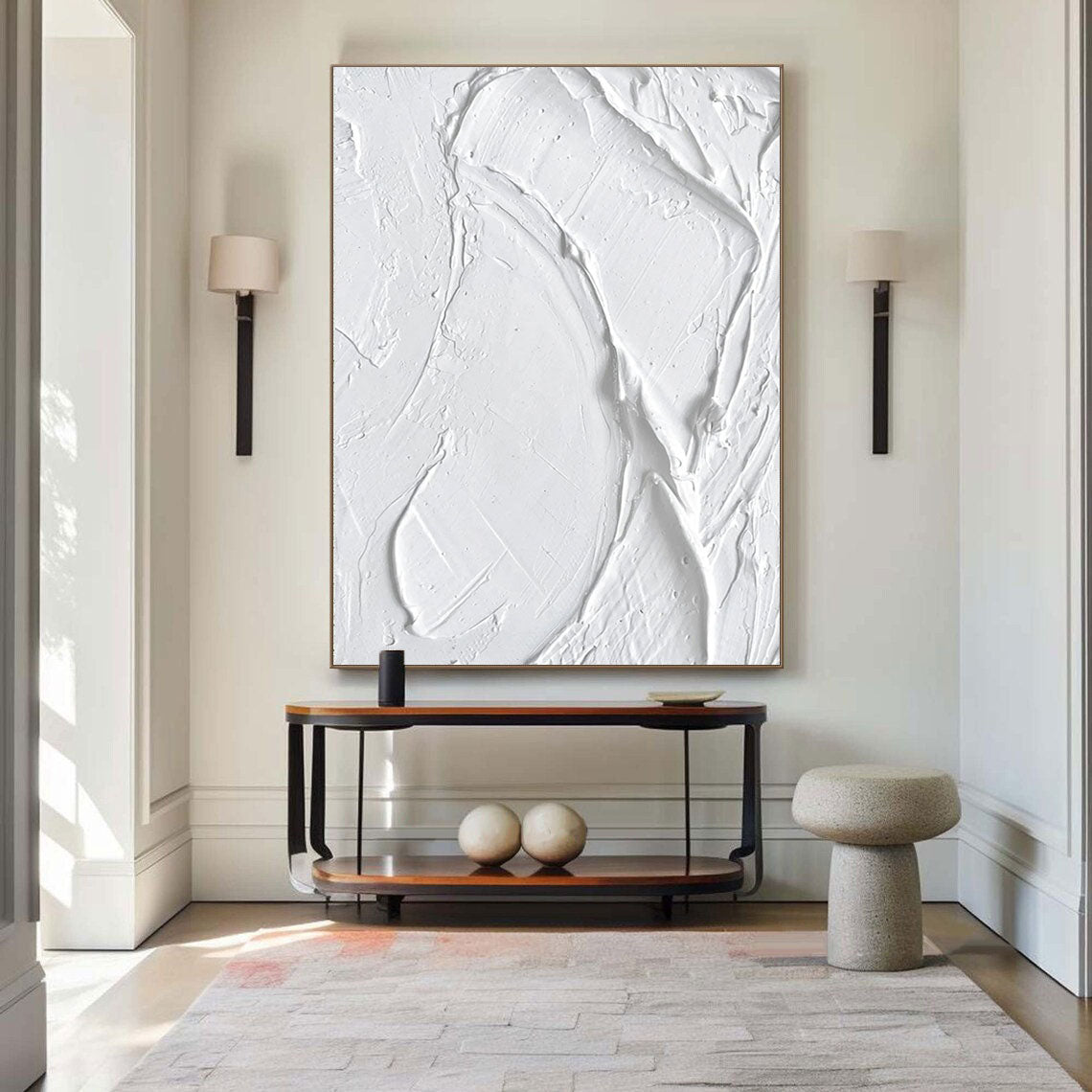 White Minimalist Abstract Painting #CXA 040