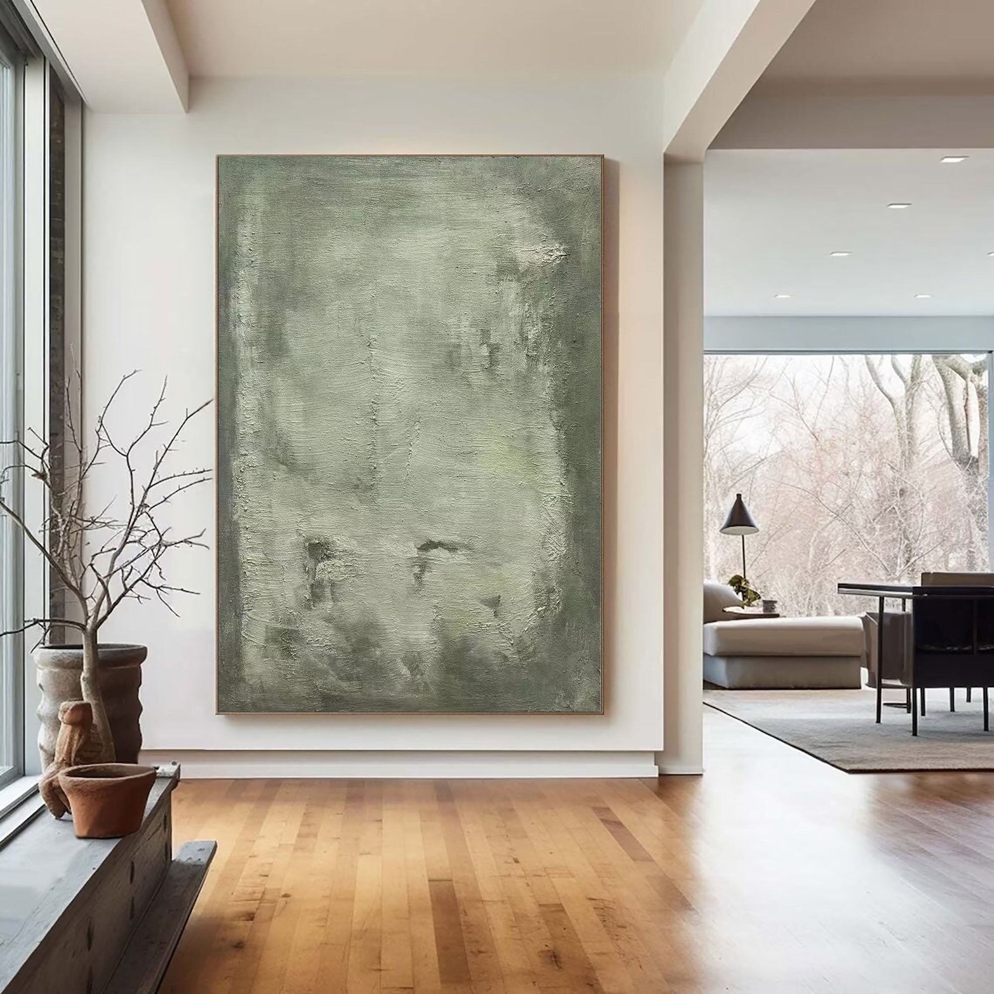 Green Minimalist Painting Modern Wall Art #BGA 004