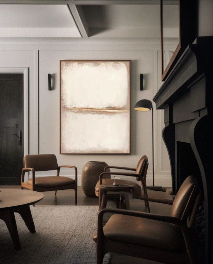 Beige & Brown Abstract Painting #LL 044