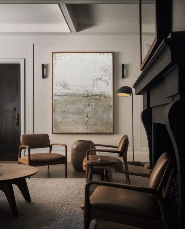 Beige & Brown Abstract Painting #LL 049