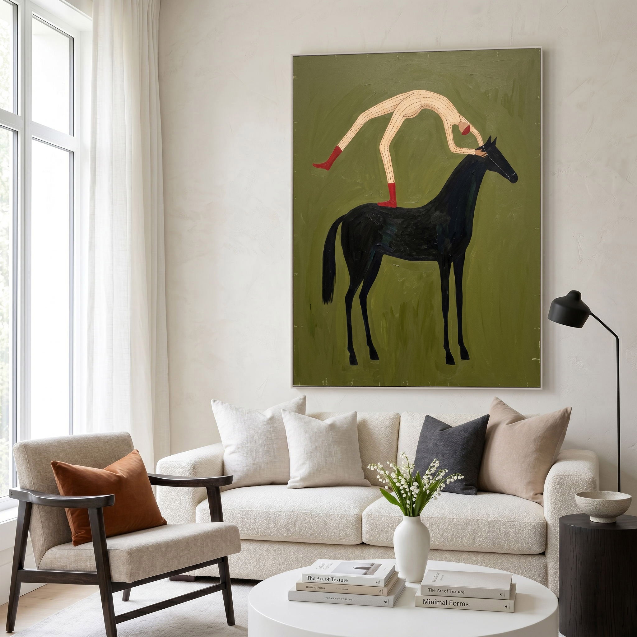 Large Cowboy Horse Wall Art Contemporary Western Figurative Painting