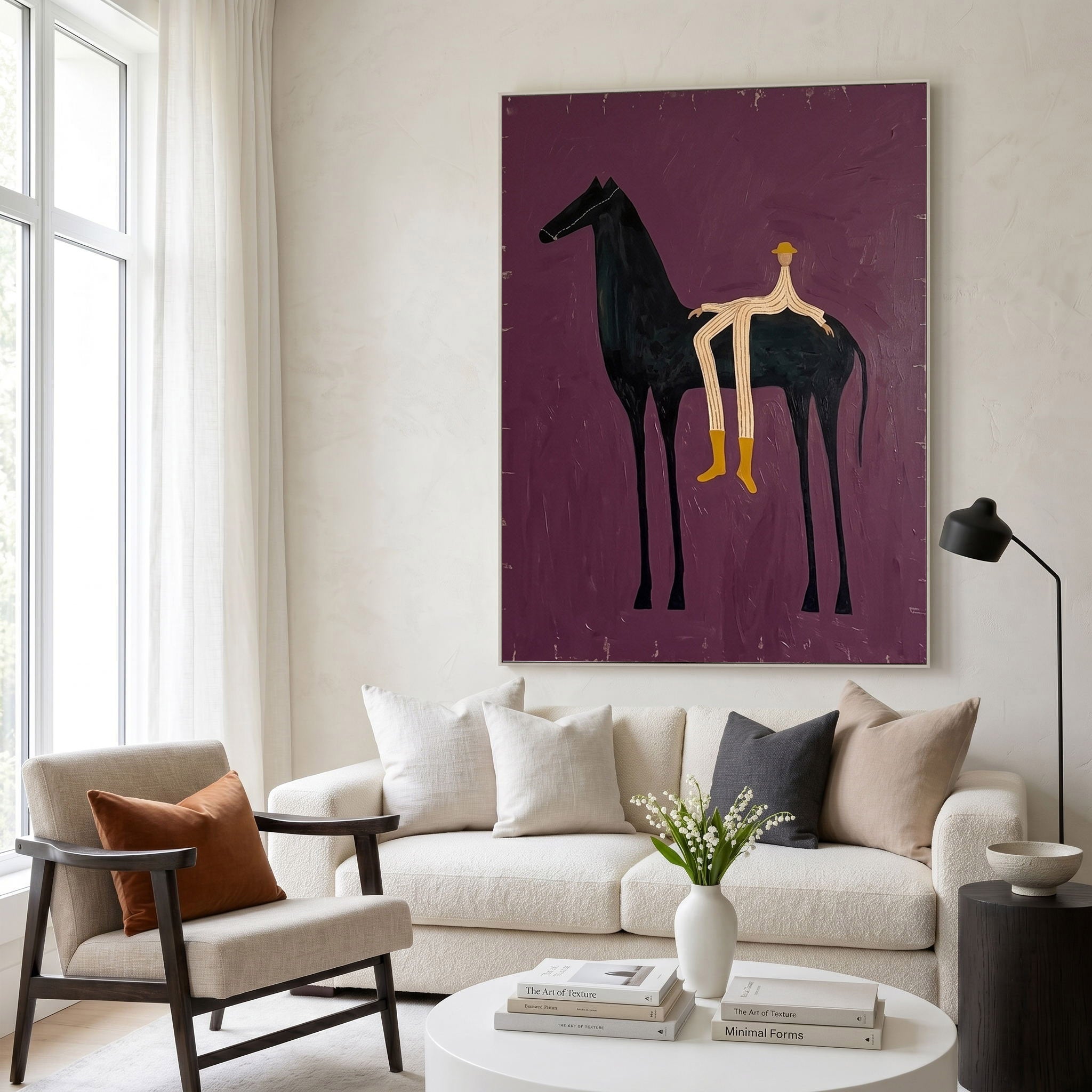 Large Cowboy Horse Wall Art Contemporary Western Figurative Painting