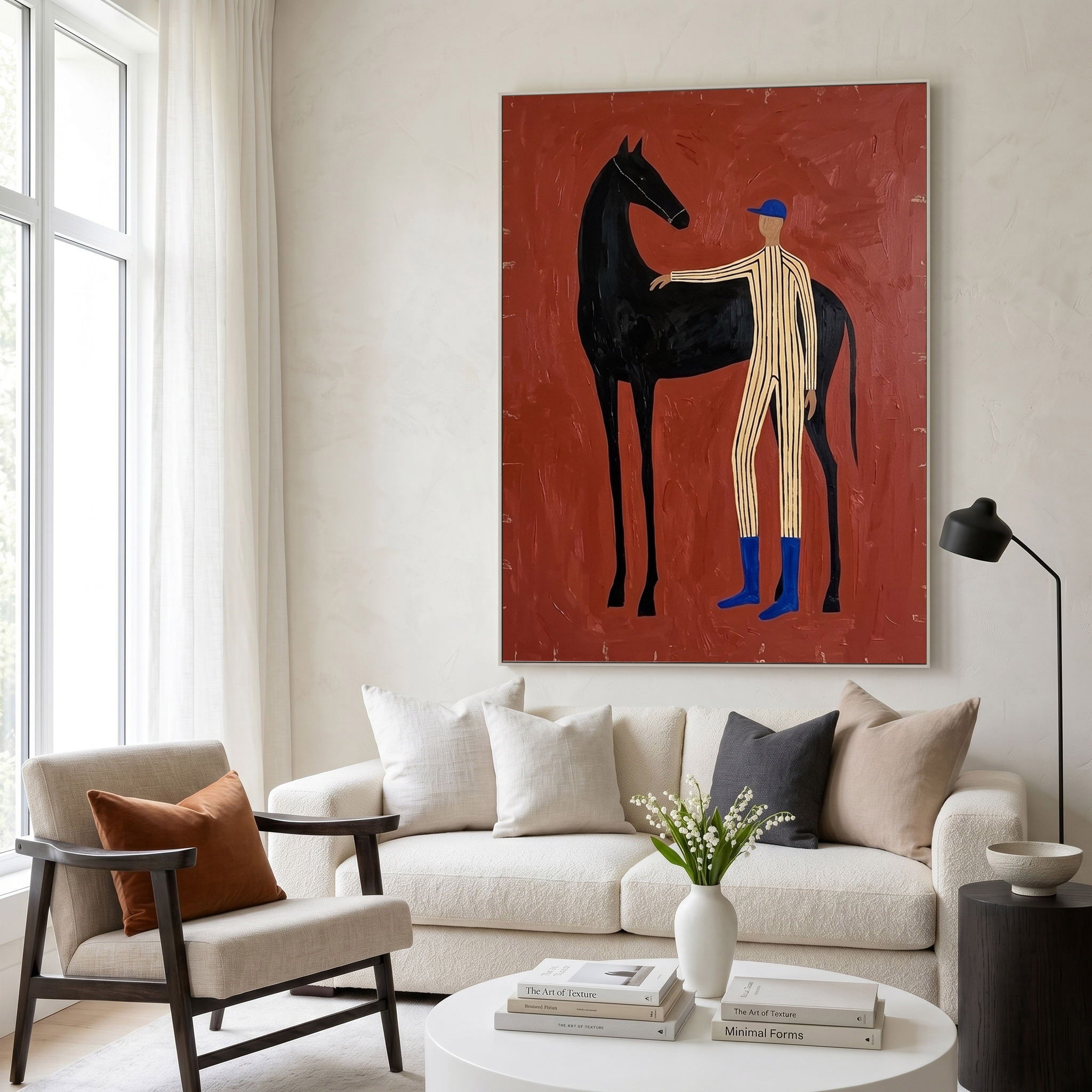 Large Cowboy Horse Wall Art Contemporary Western Figurative Painting