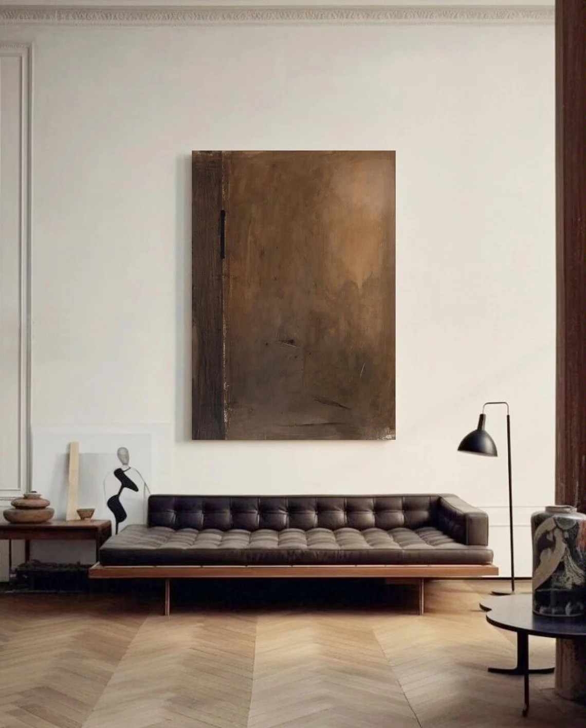 Whispers of Rust: Brown Minimalist Art, Organic Wabi-Sabi #BGA 103