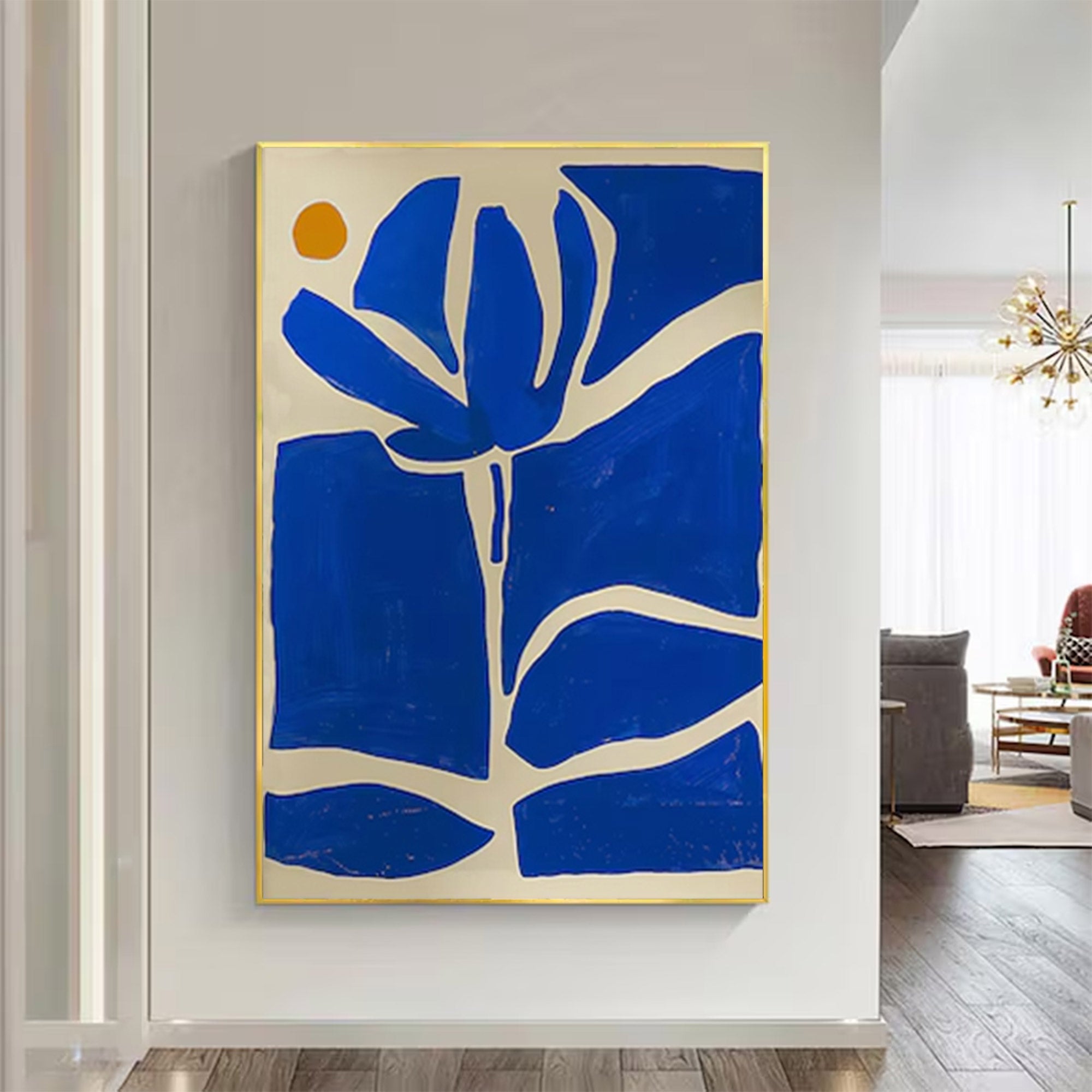 Blue Abstract Floral Cutout Painting | ArtvistaGallery #WG 096
