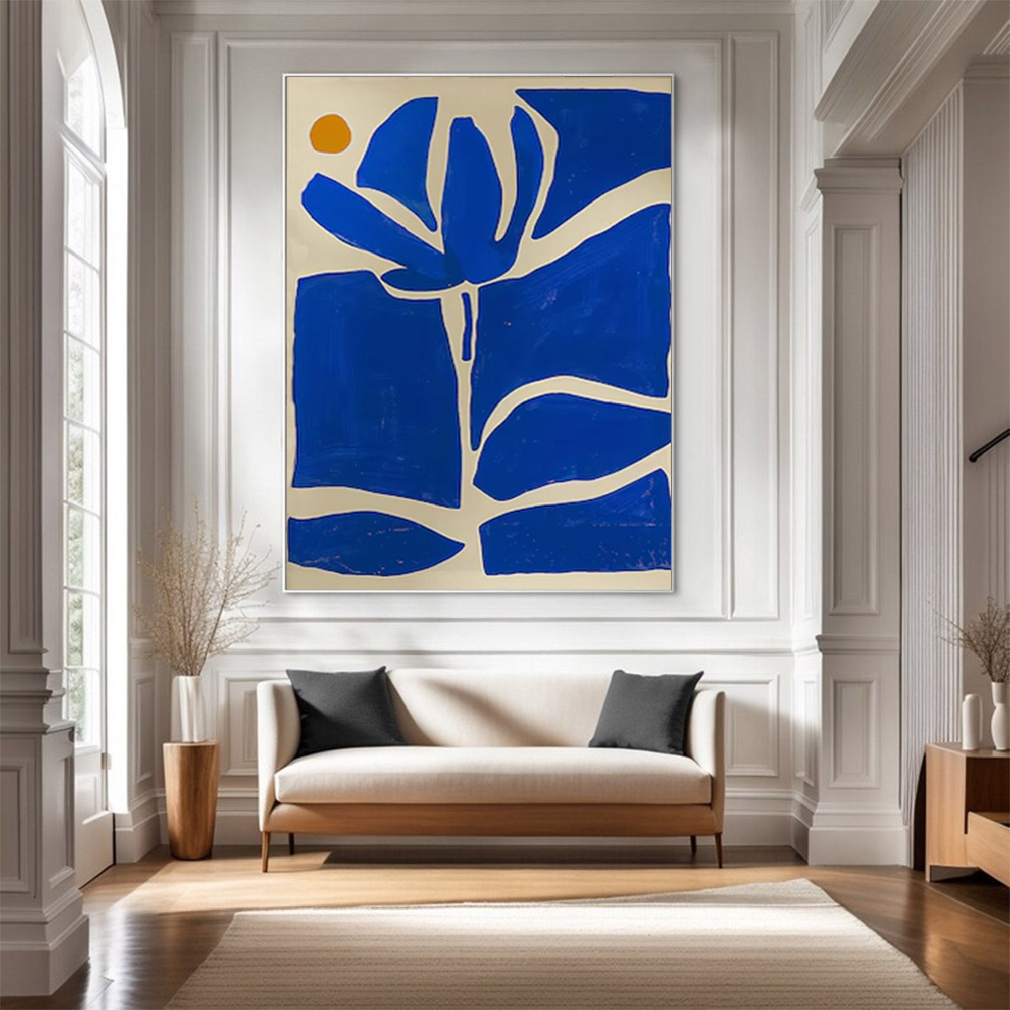 Blue Abstract Floral Cutout Painting | ArtvistaGallery #WG 096