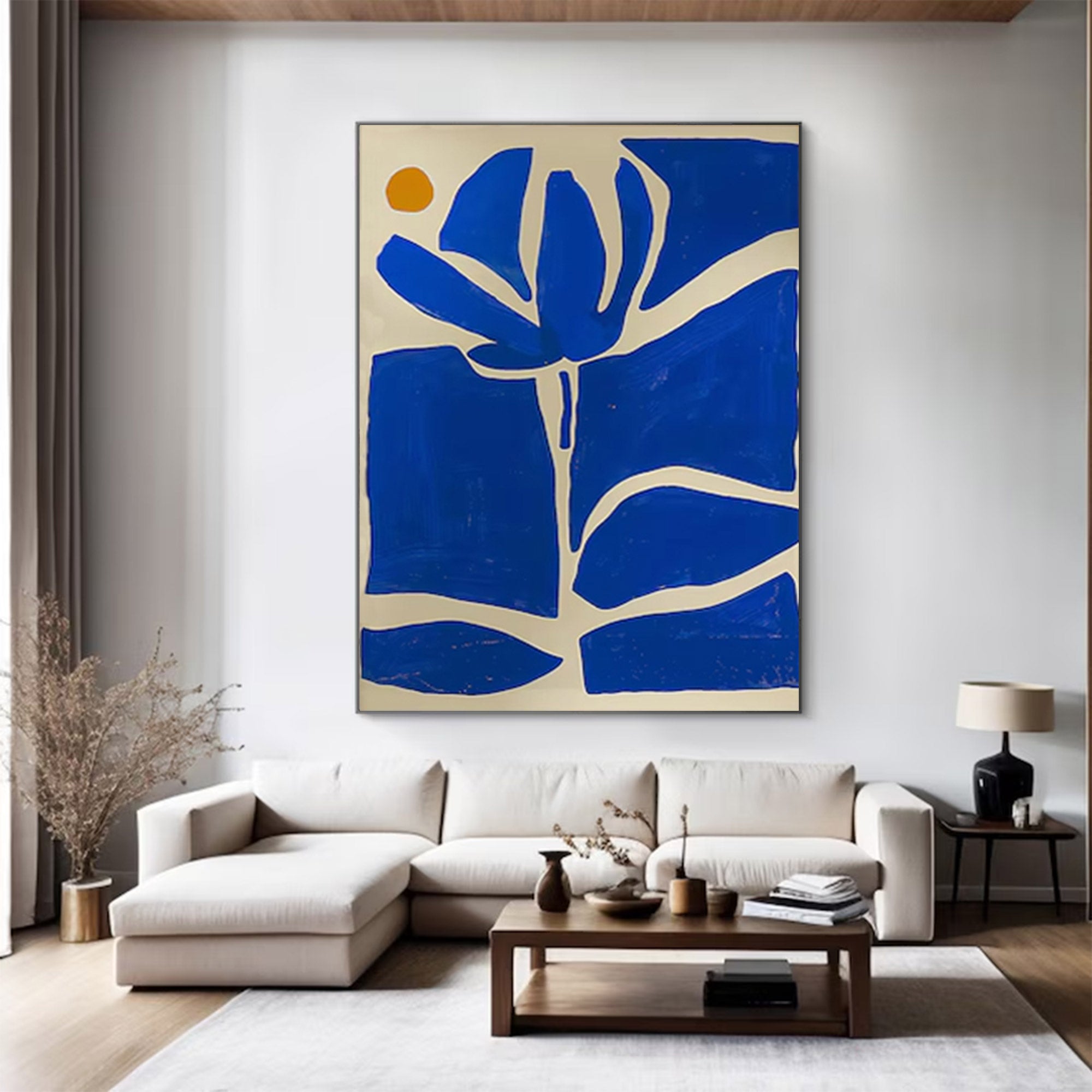 Blue Abstract Floral Cutout Painting | ArtvistaGallery #WG 096