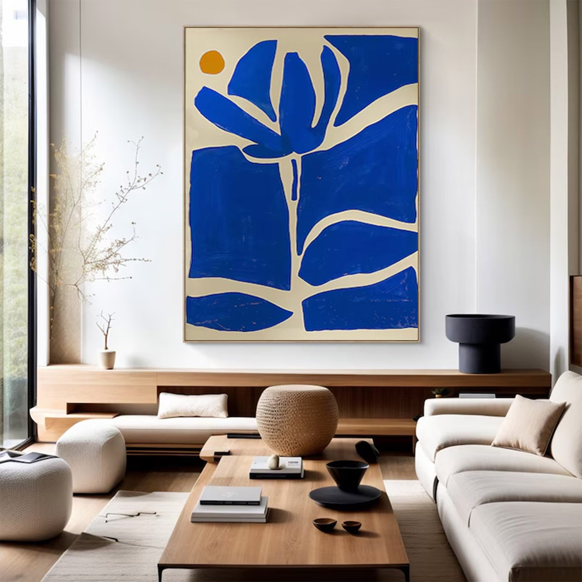 Blue Abstract Floral Cutout Painting | ArtvistaGallery #WG 096