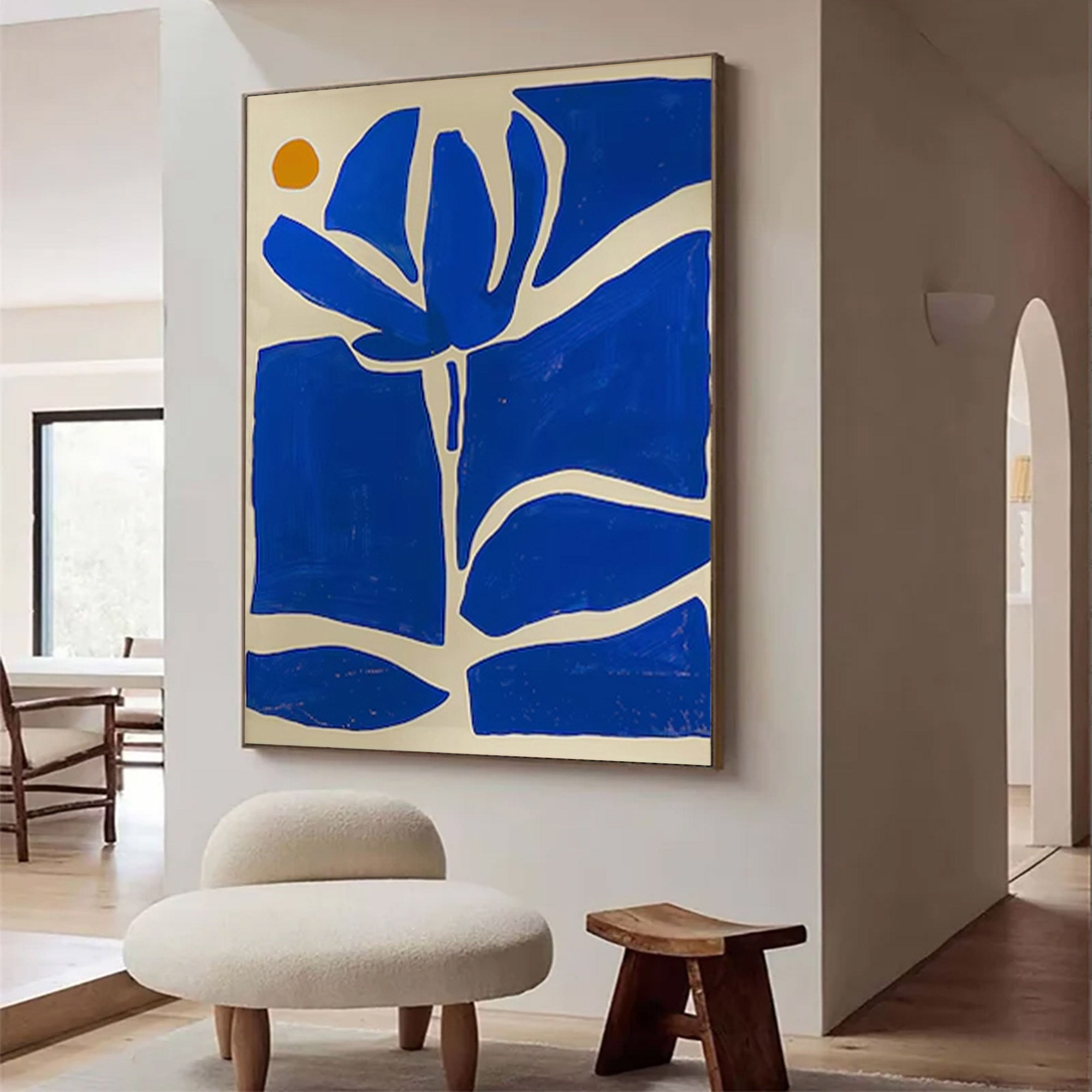 Blue Abstract Floral Cutout Painting | ArtvistaGallery #WG 096