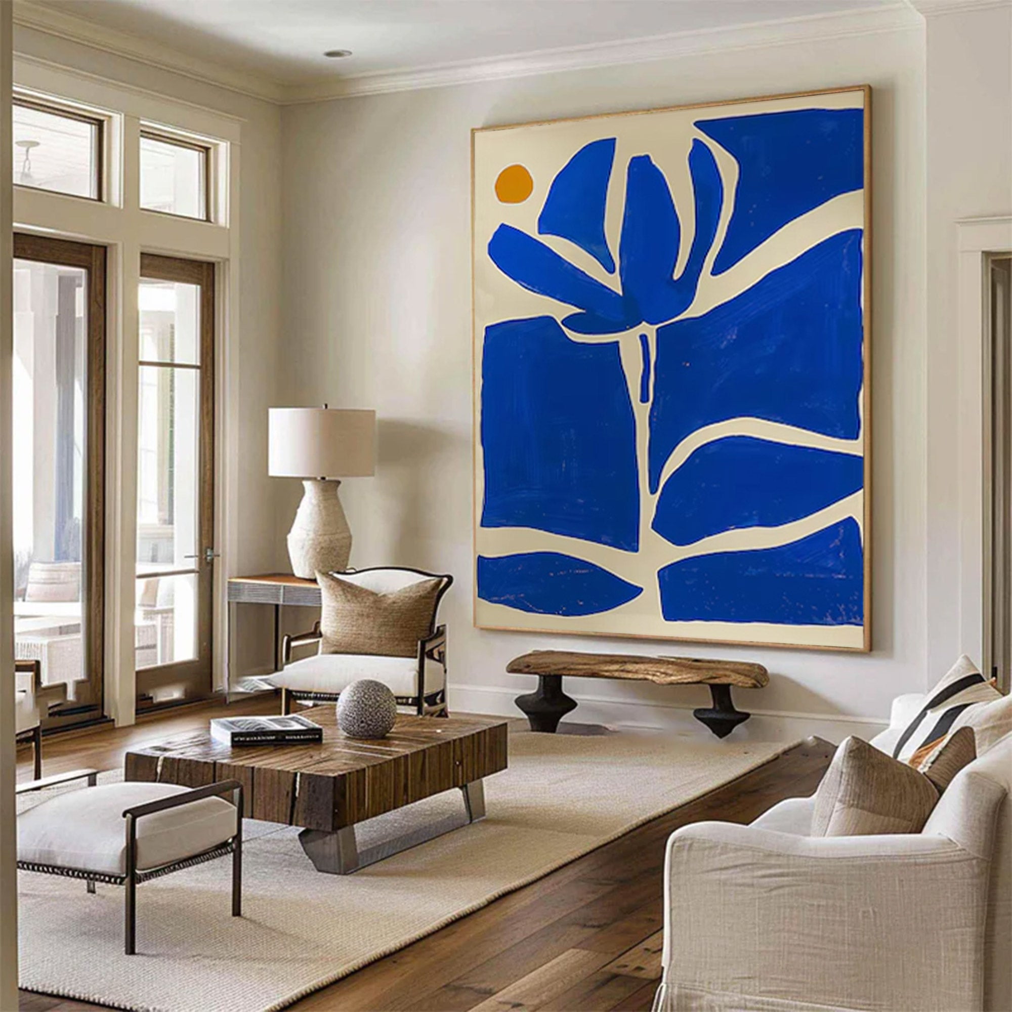 Blue Abstract Floral Cutout Painting | ArtvistaGallery #WG 096