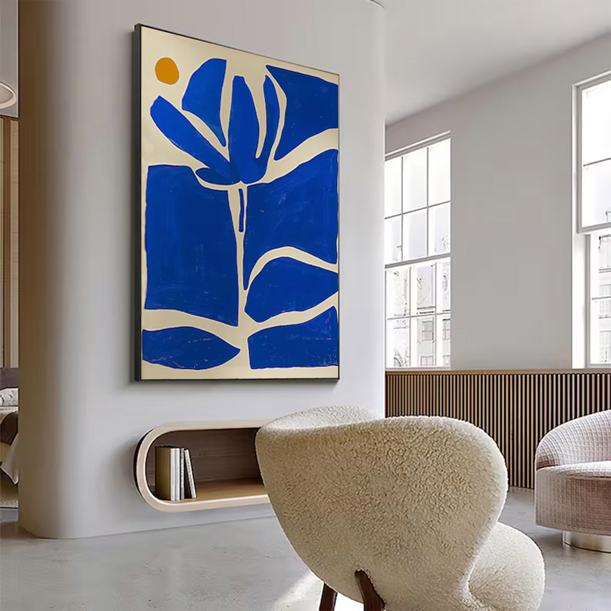 Blue Abstract Floral Cutout Painting | ArtvistaGallery #WG 096