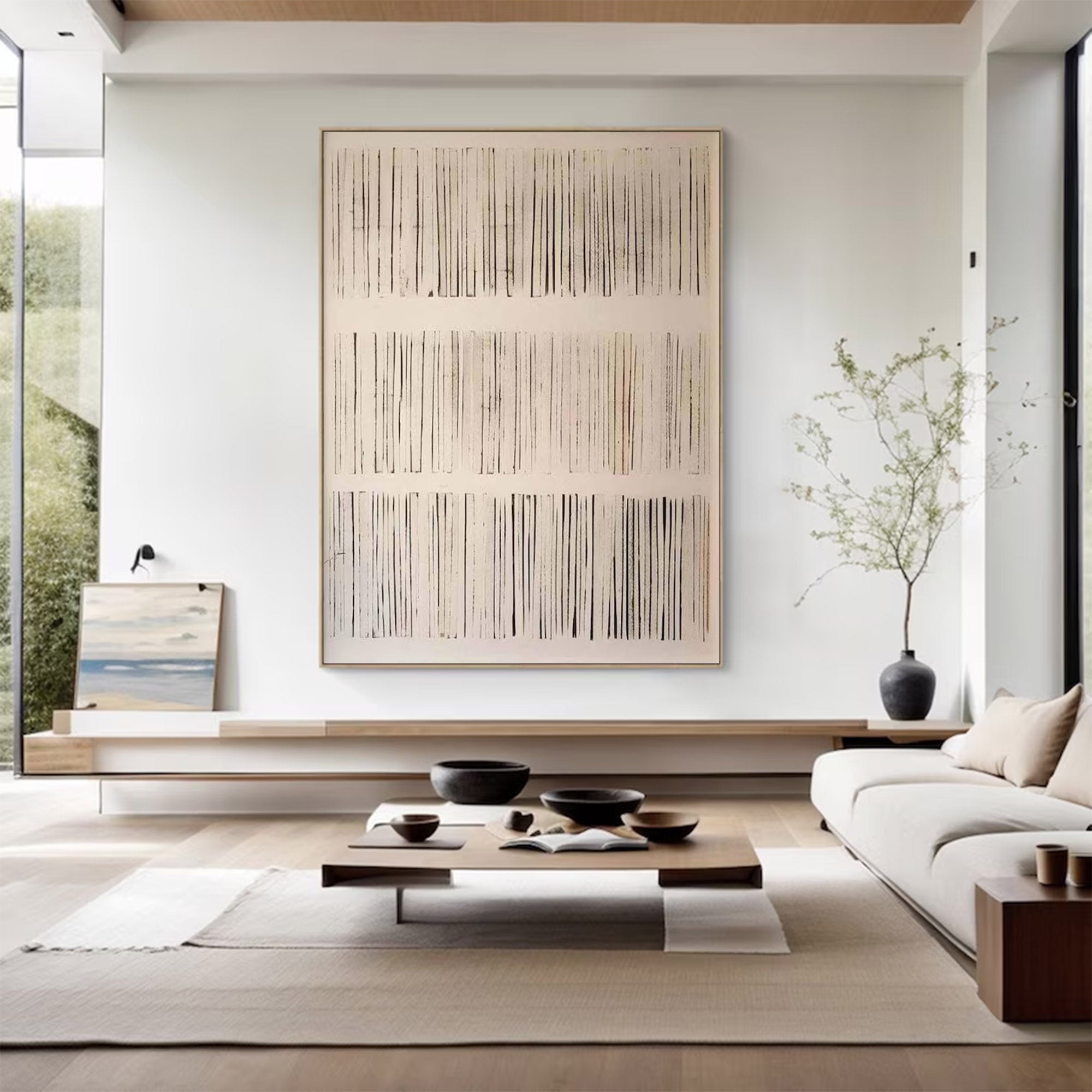 Large Abstract Line Art Painting | ArtvistaGallery #WG 103