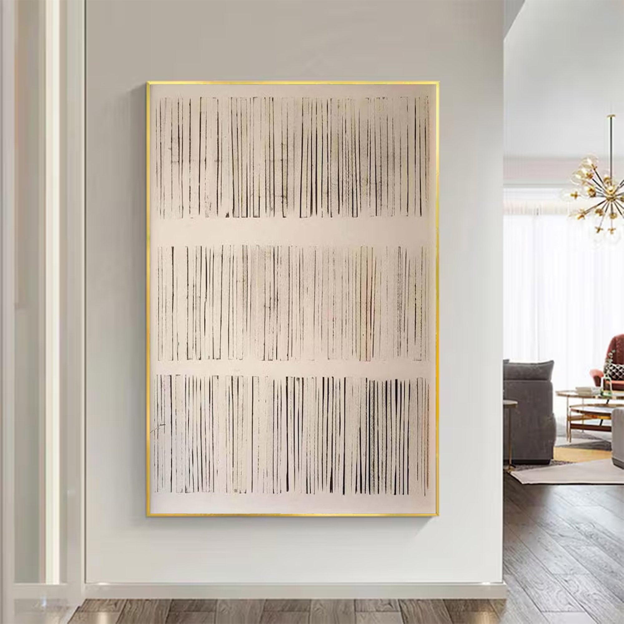 Large Abstract Line Art Painting | ArtvistaGallery #WG 103