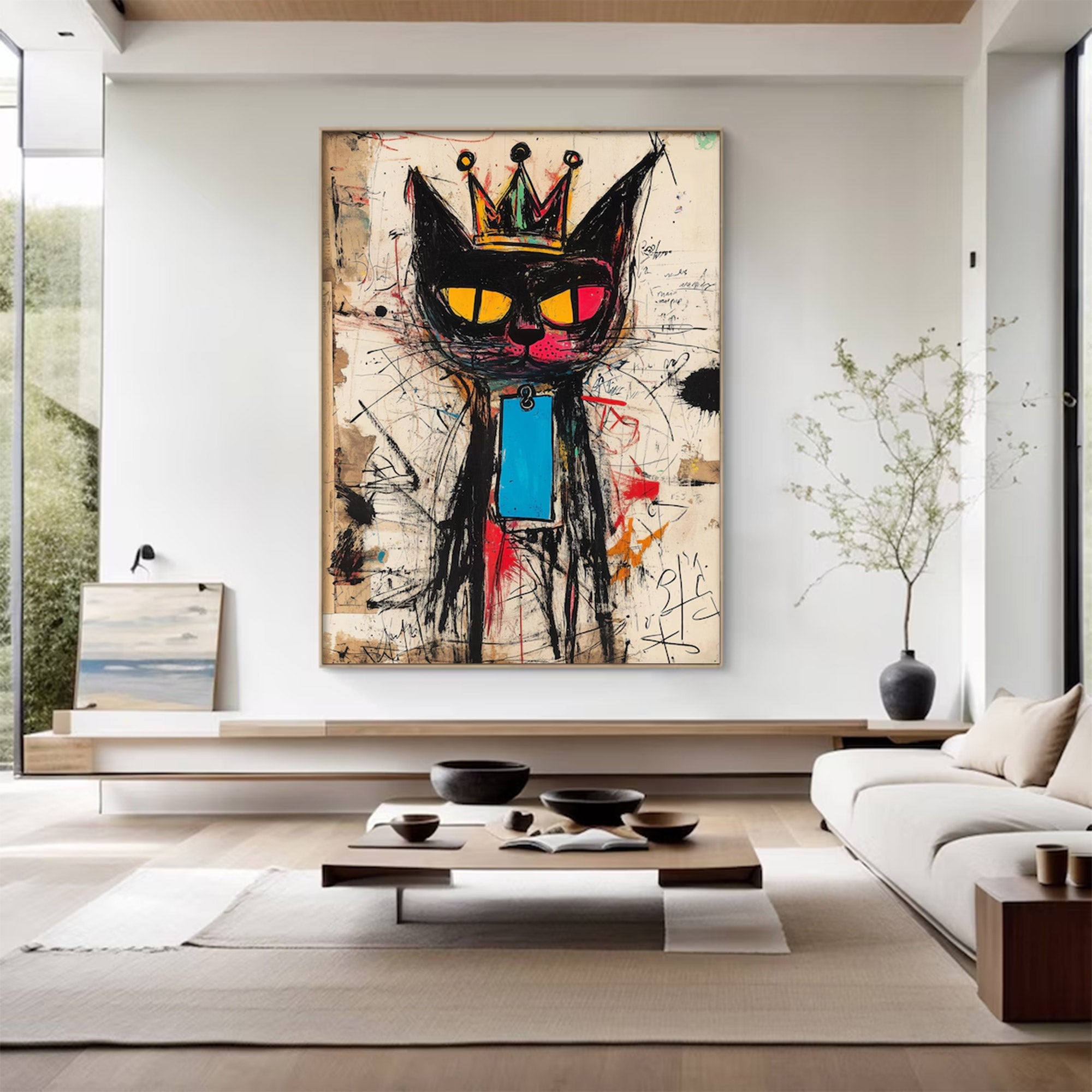 Large Abstract Soft Neutral Art | ArtvistaGallery #WGA 010