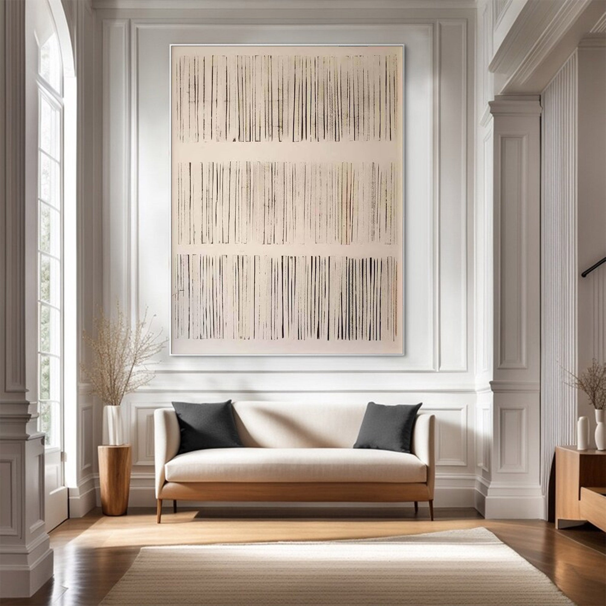 Large Abstract Line Art Painting | ArtvistaGallery #WG 103