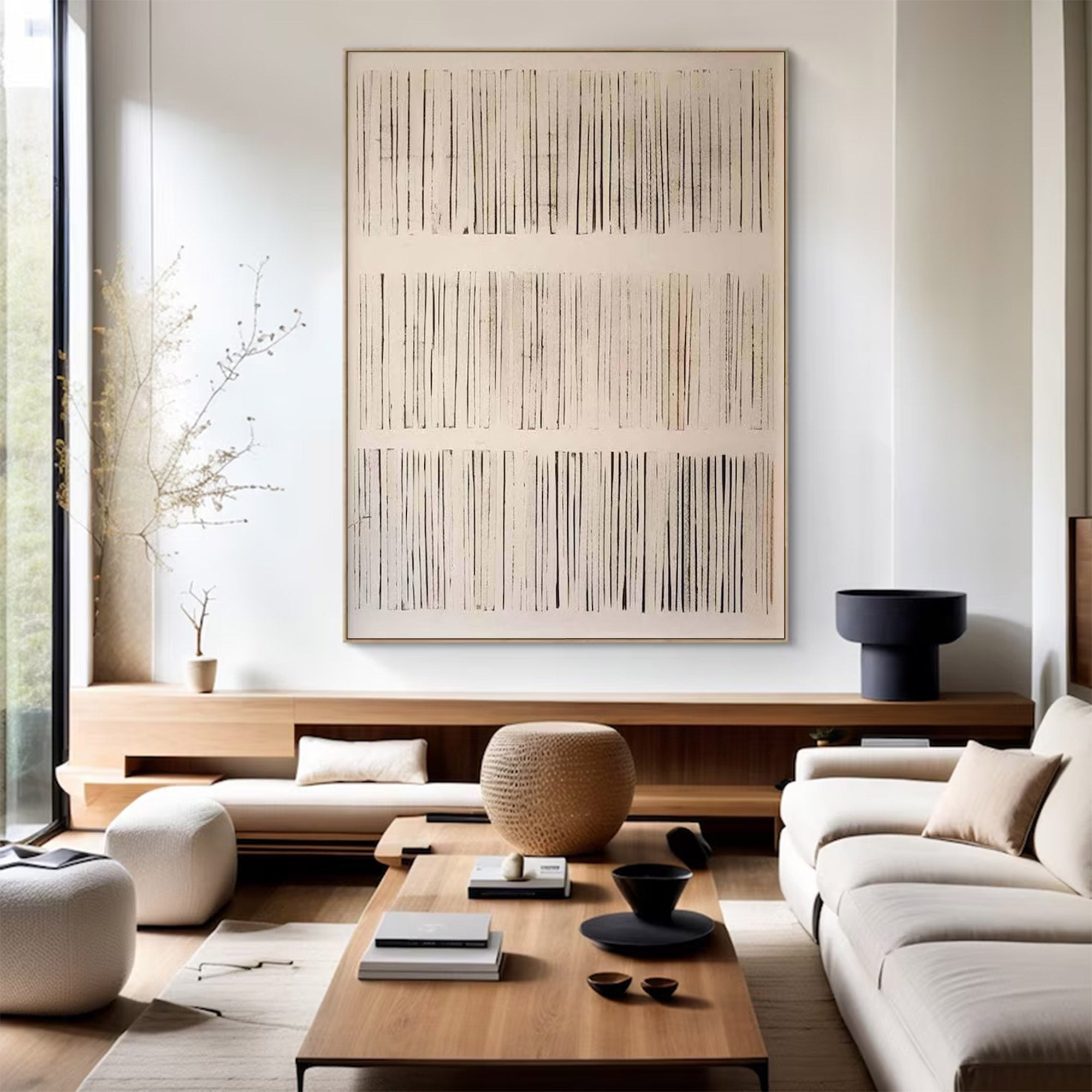 Large Abstract Line Art Painting | ArtvistaGallery #WG 103