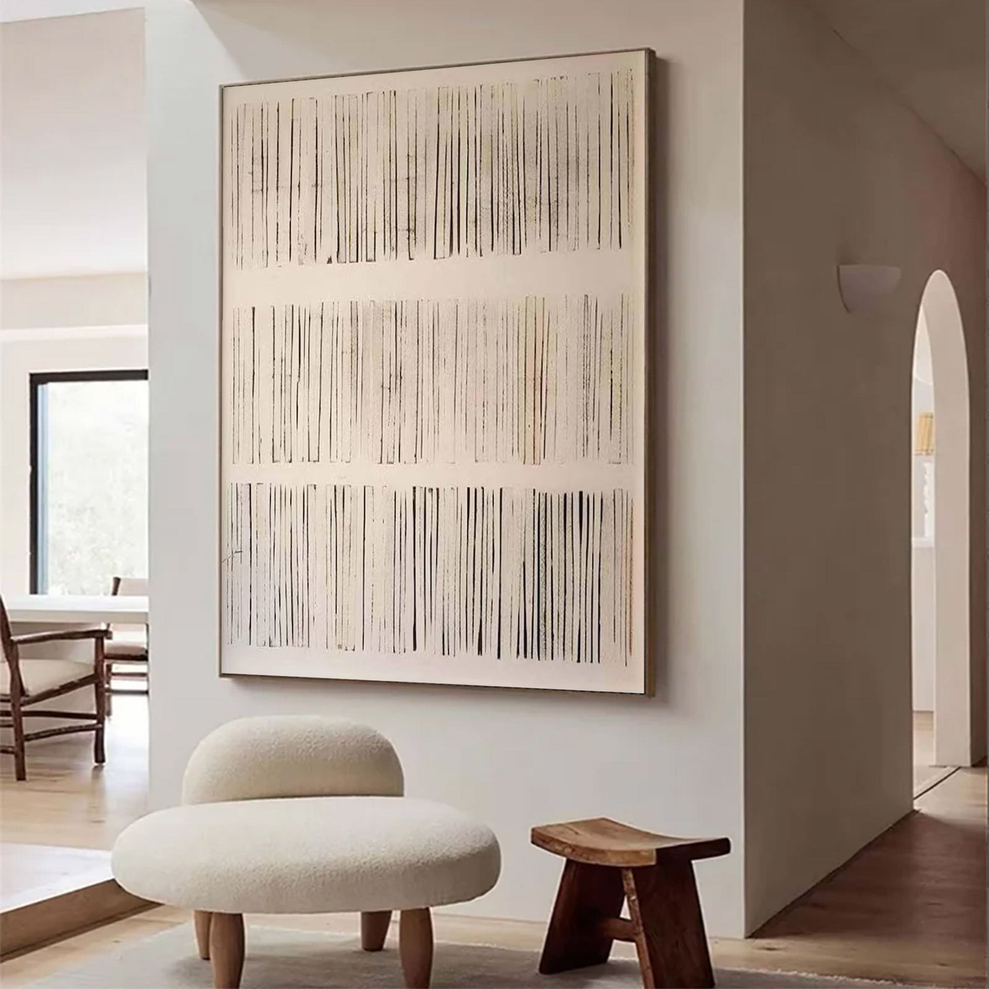 Large Abstract Line Art Painting | ArtvistaGallery #WG 103