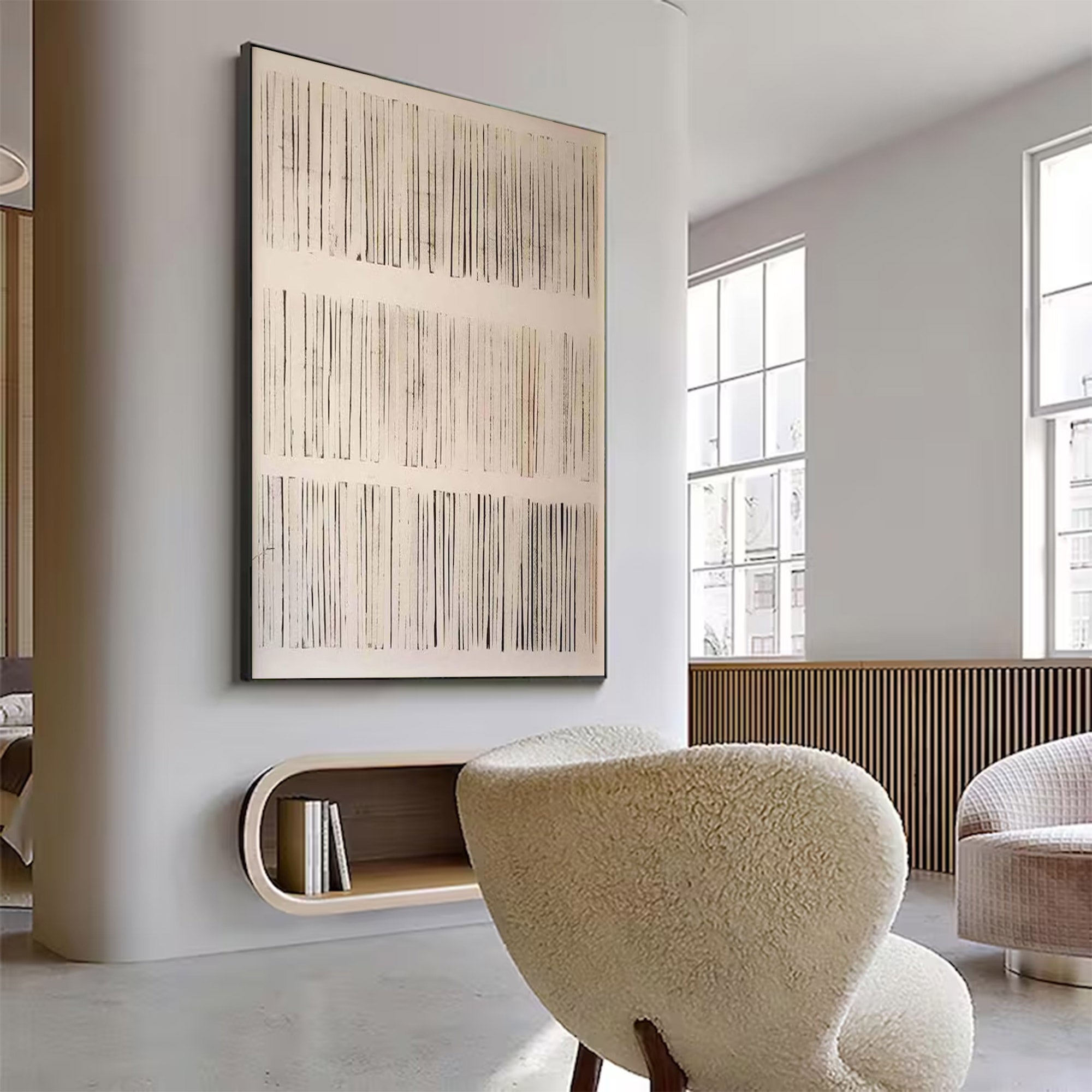 Large Abstract Line Art Painting | ArtvistaGallery #WG 103