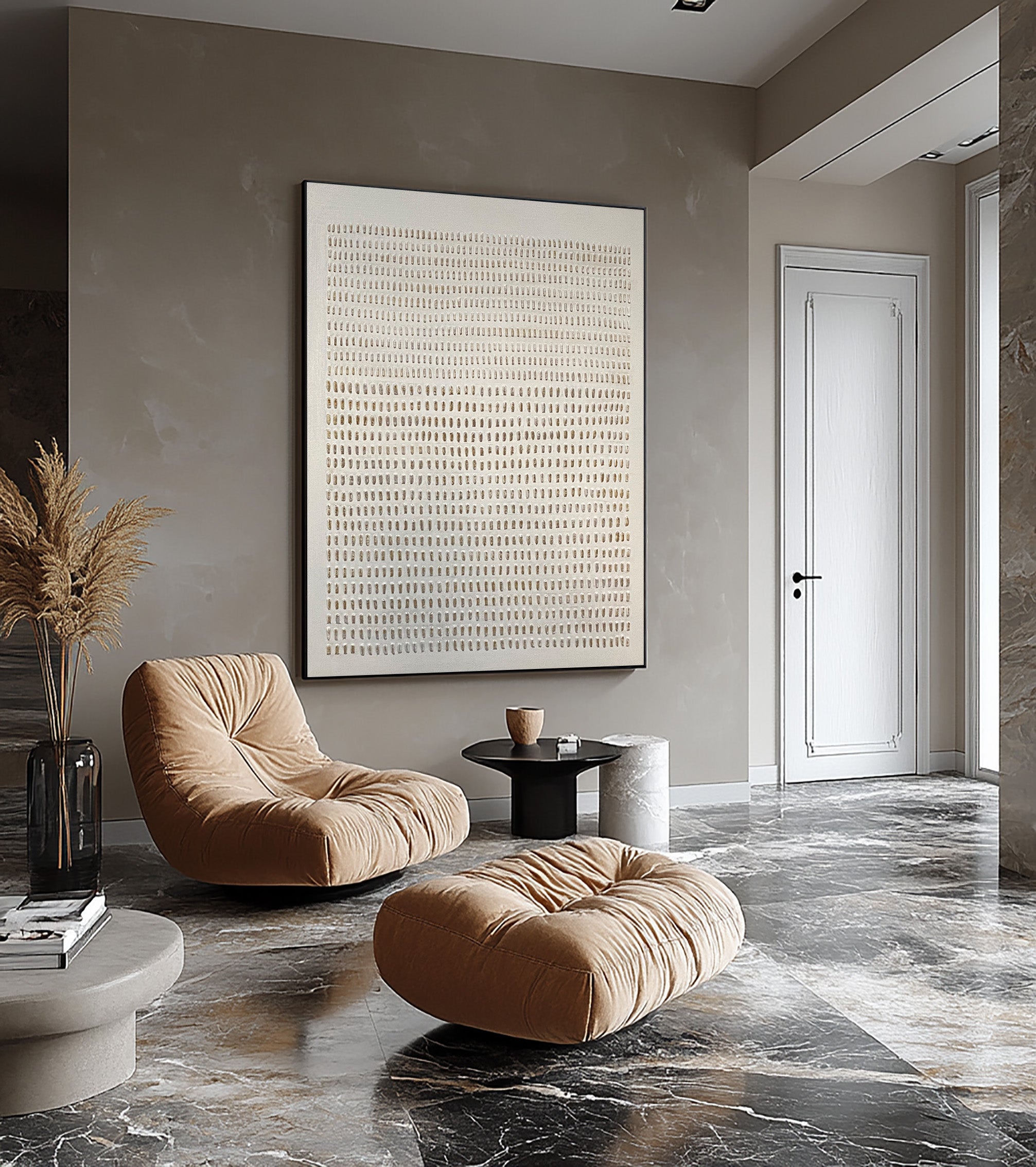 Minimalist Wabi-Sabi Wall Art | Beige and Gold #BBA 053