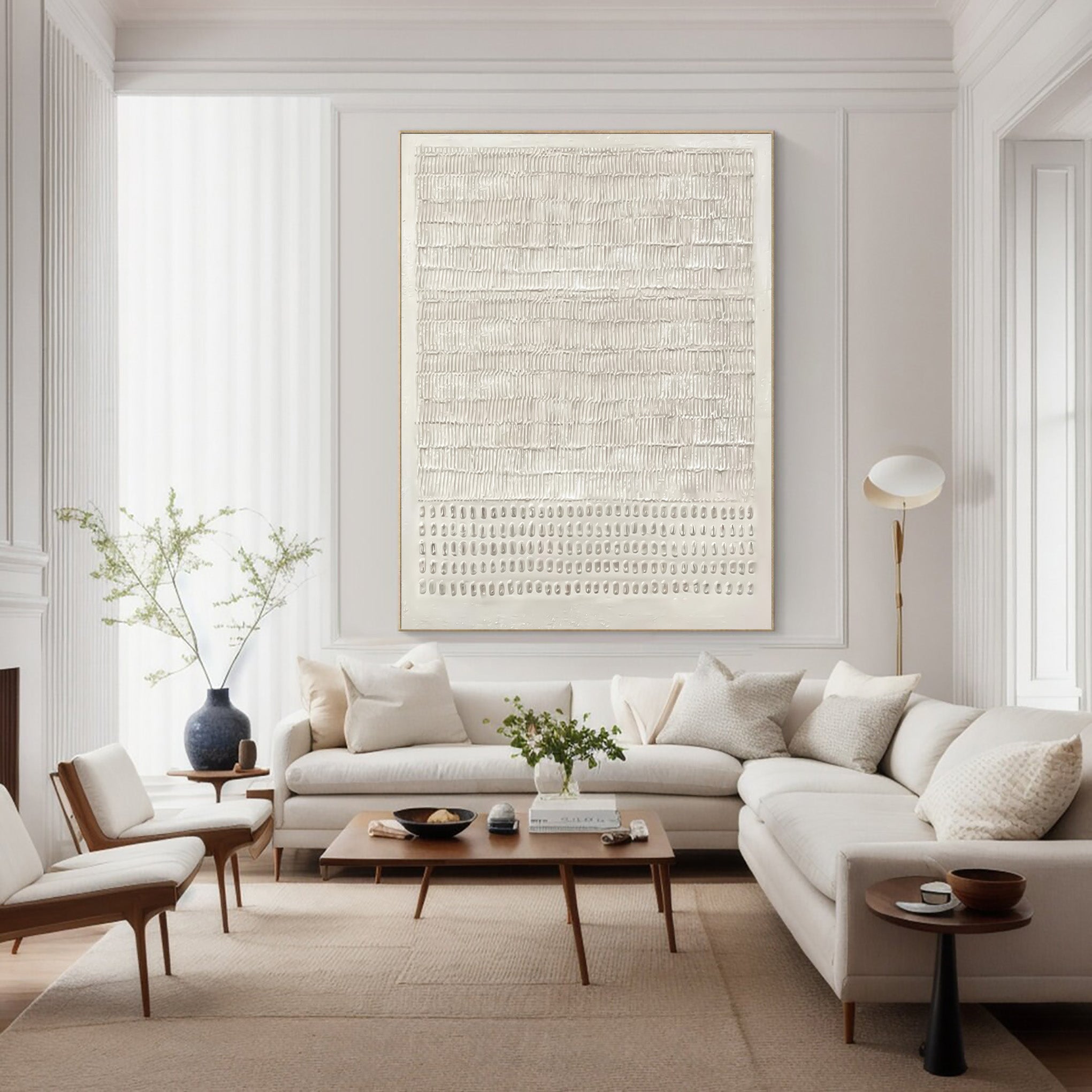 Minimalist Textured Canvas Home Decor Large Vertical #WG 043