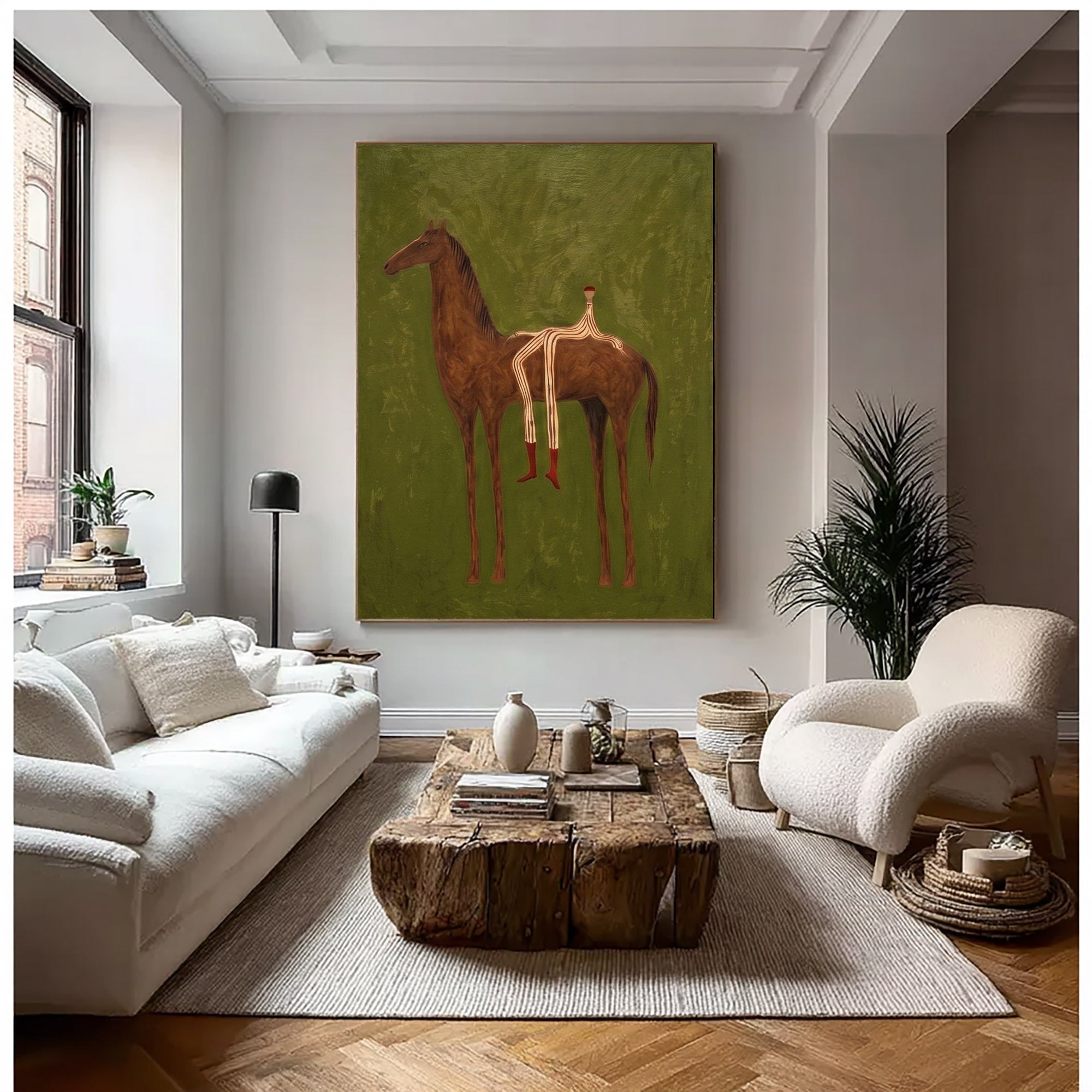 Large Cowboy Horse Wall Art Contemporary Western Figurative Painting