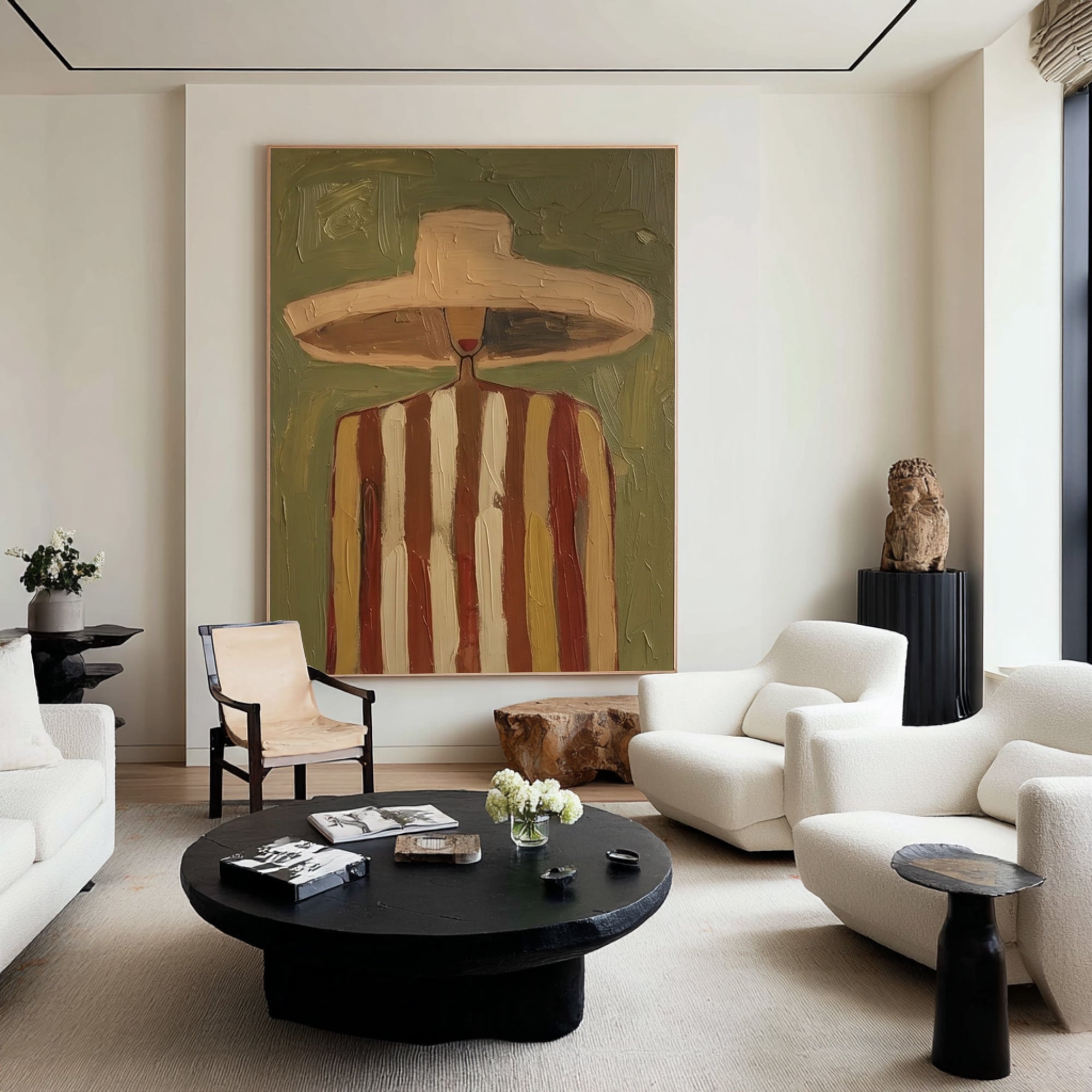 Large Abstract Fashion Portrait Painting Contemporary Figurative Wall Art