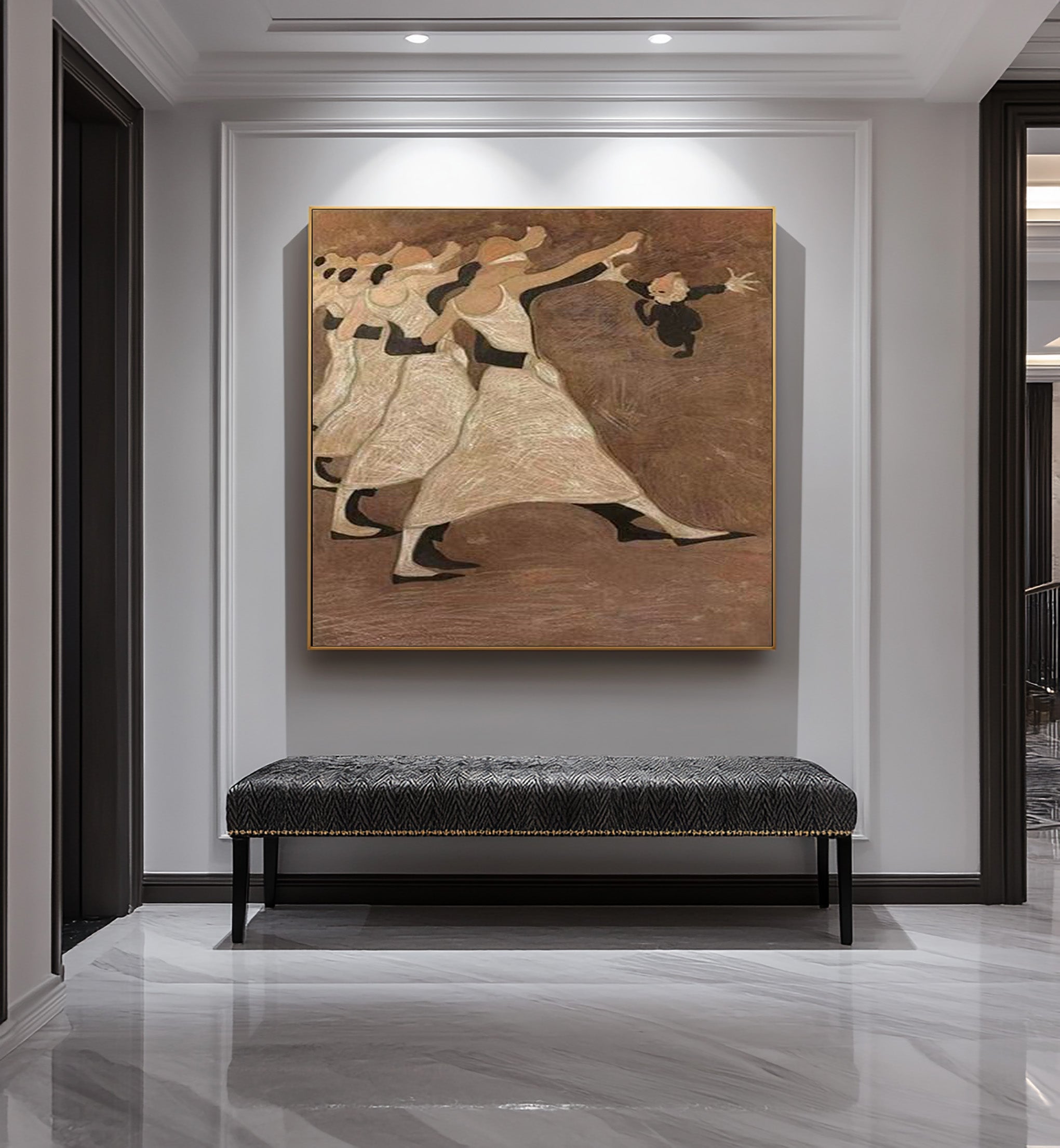 Dynamic Dancing Figures Modern Figurative Art Painting #WG 089