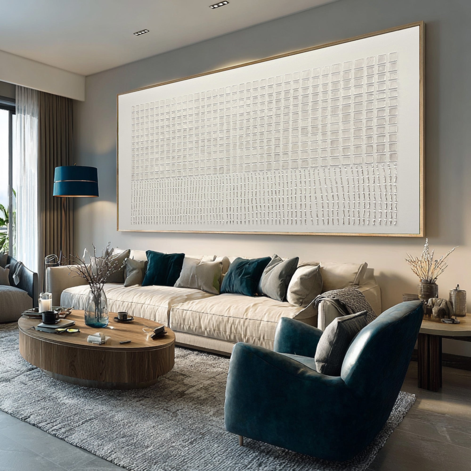Large Abstract Oil Painting Beige Texture, Statement Wall Art for Modern Living Room | ArtvistaGallery #WAB 023