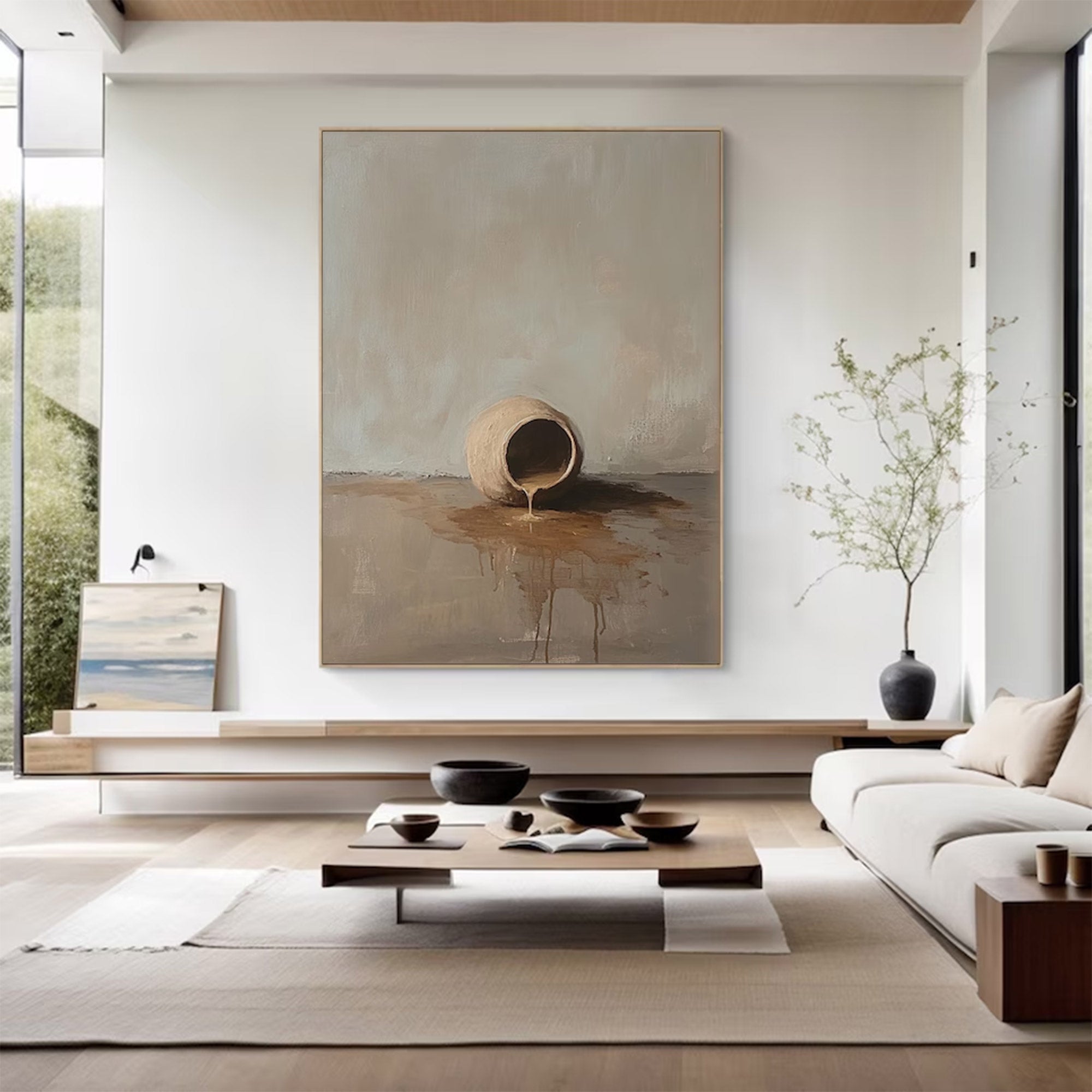 Large Modern Earth-Toned Wall Art | ArtvistaGallery  #WGA 011