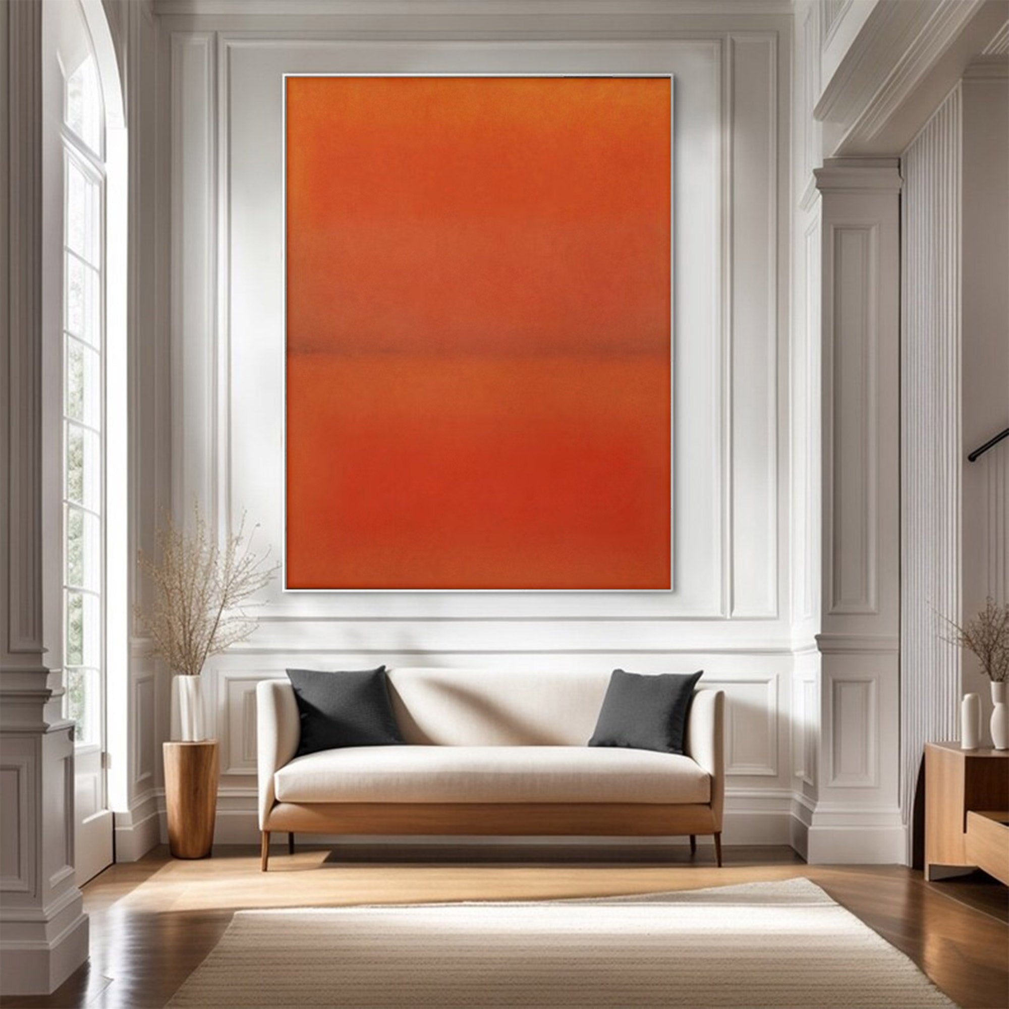 Modern Large Abstract Orange Red | ArtvistaGallery #WG 104