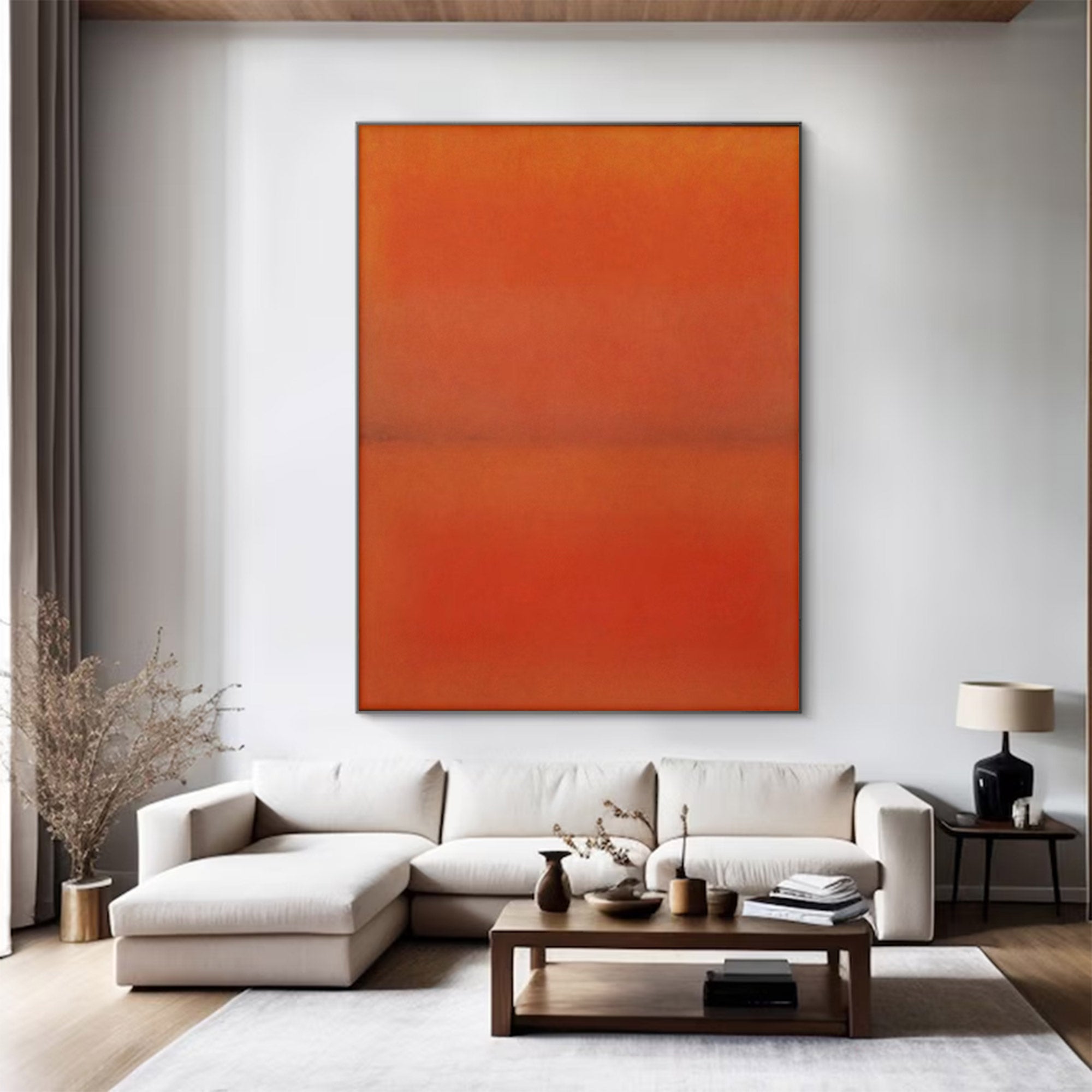 Modern Large Abstract Orange Red | ArtvistaGallery #WG 104