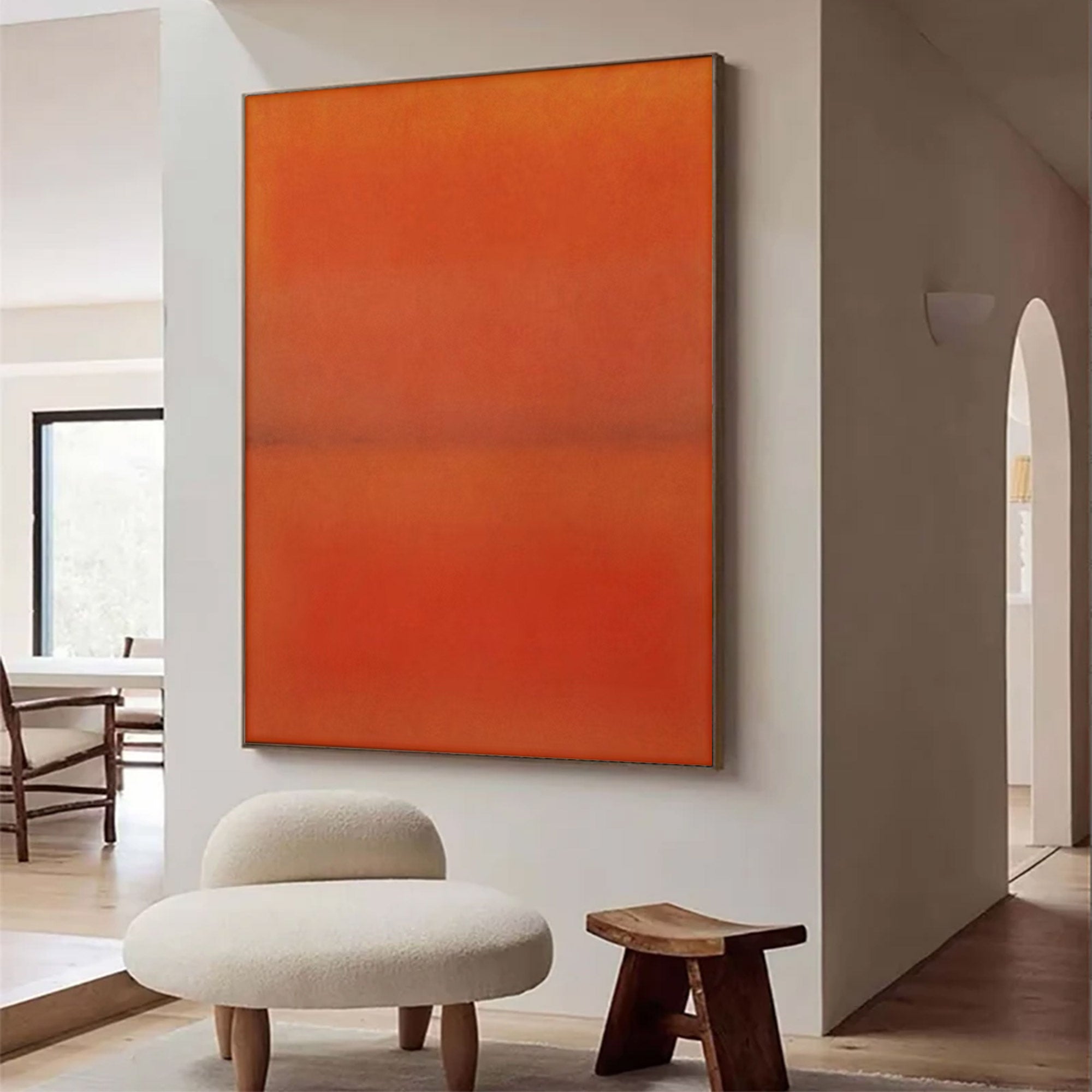 Modern Large Abstract Orange Red | ArtvistaGallery #WG 104