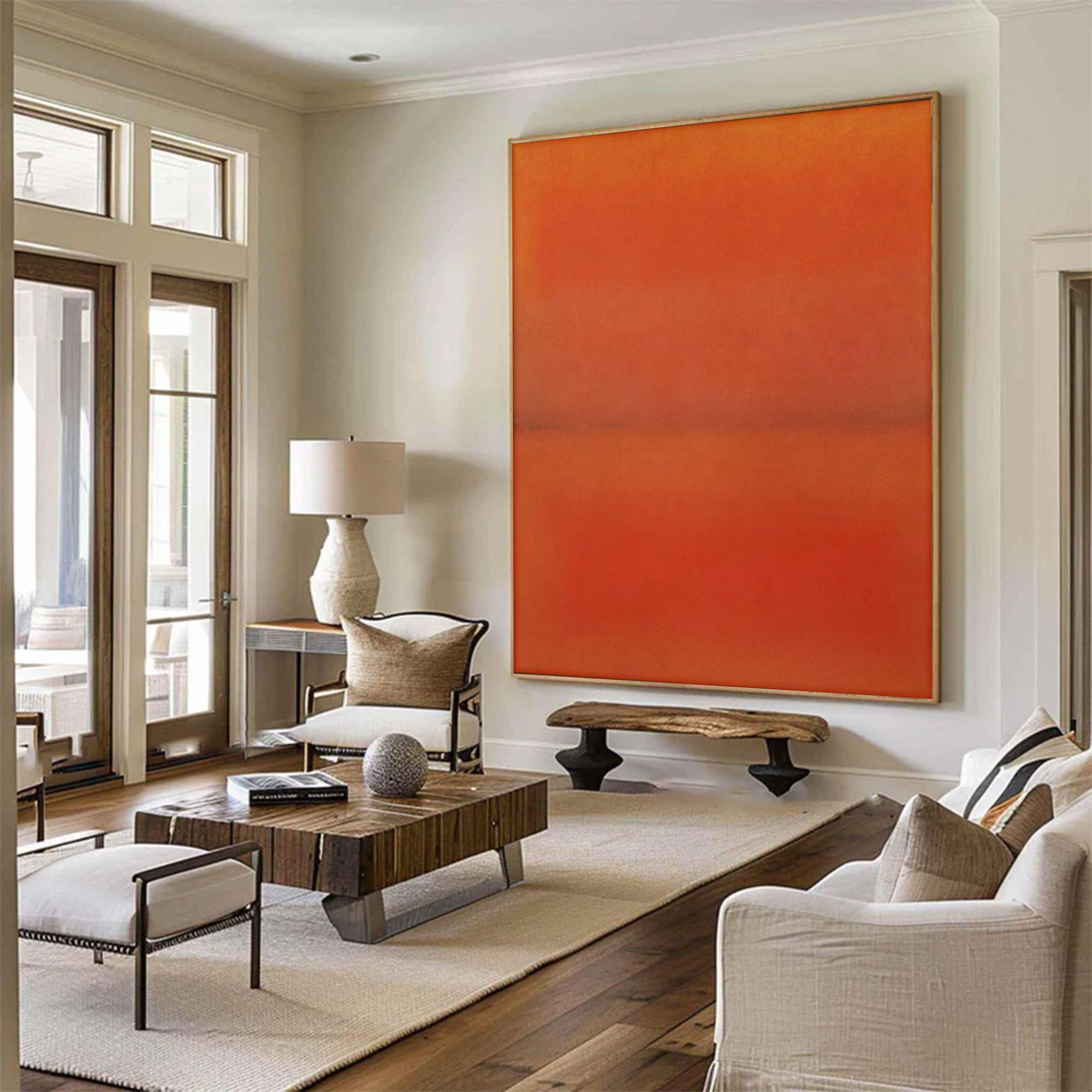 Modern Large Abstract Orange Red | ArtvistaGallery #WG 104