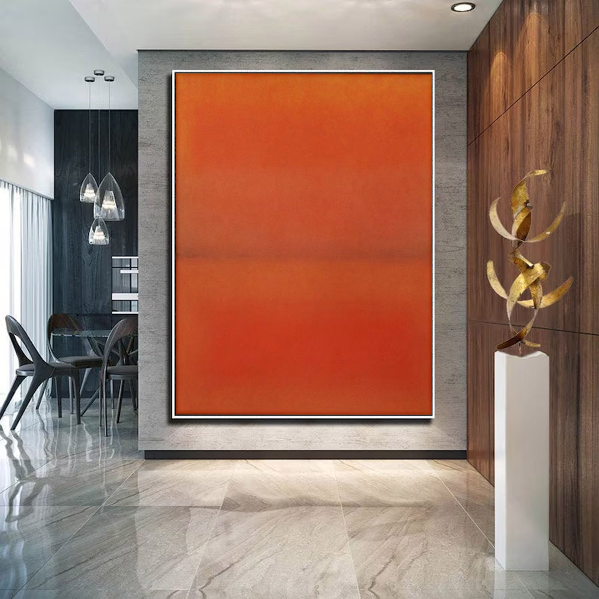 Modern Large Abstract Orange Red | ArtvistaGallery #WG 104