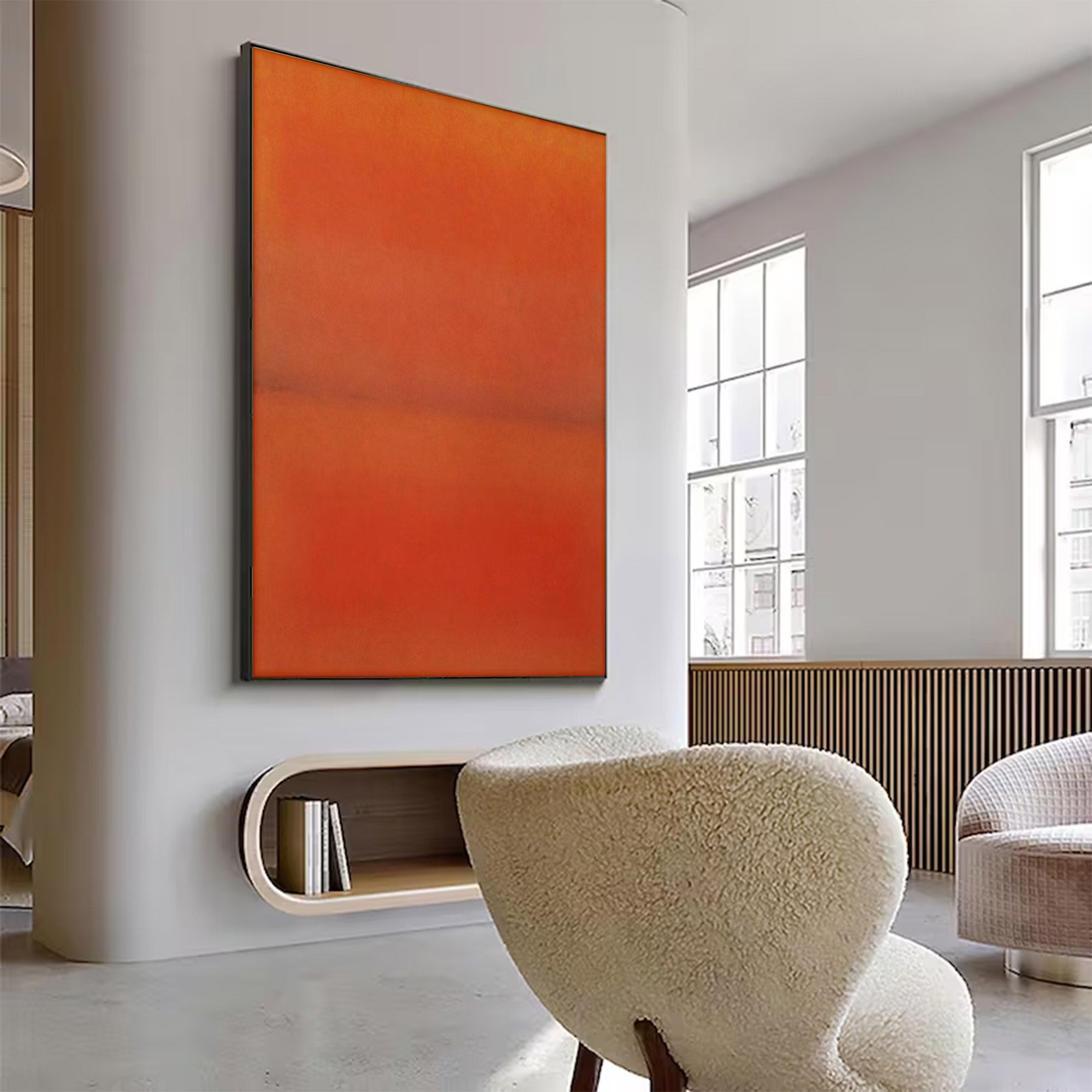 Modern Large Abstract Orange Red | ArtvistaGallery #WG 104