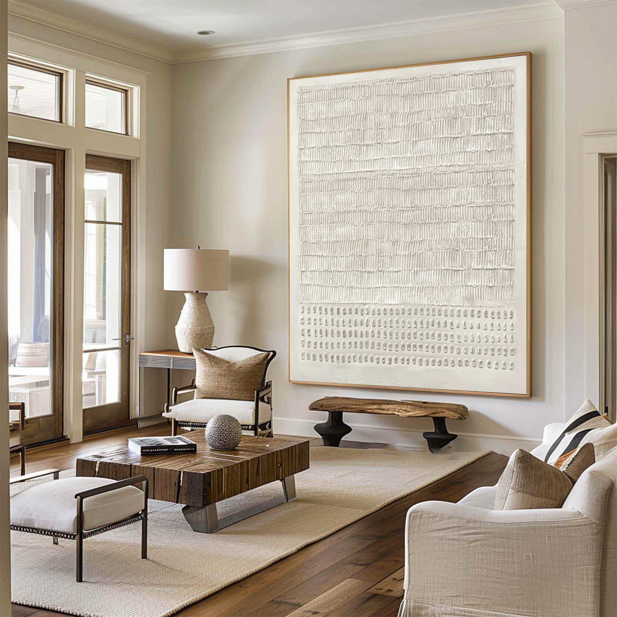 Minimalist Textured Canvas Home Decor Large Vertical #WG 043