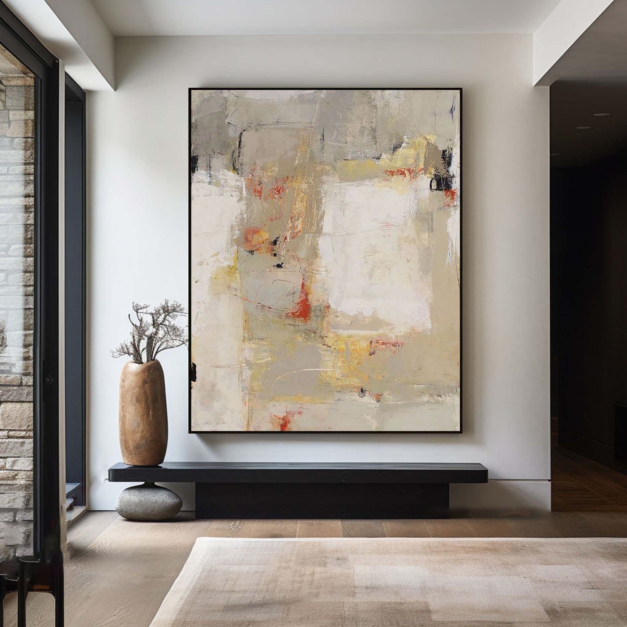 Beige & Brown Abstract Painting #BBA 002