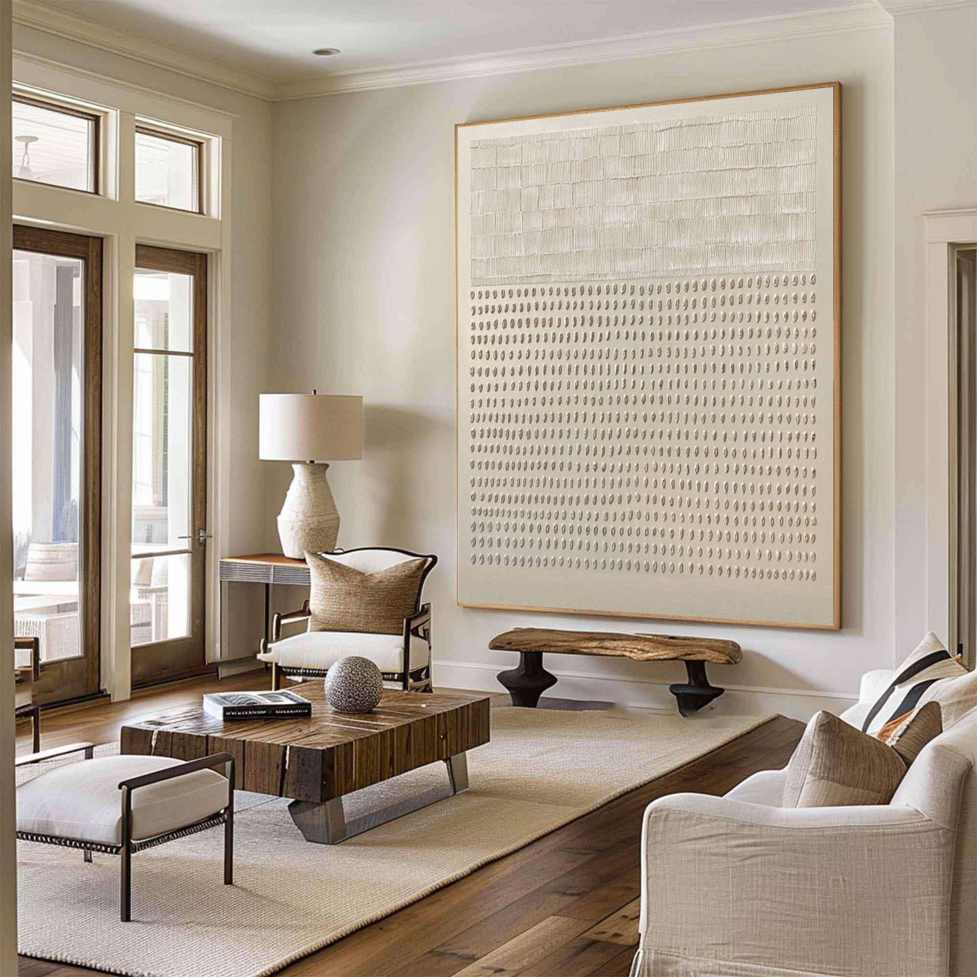 Modern Beige Textured Painting Statement Wall Decor #WG 045