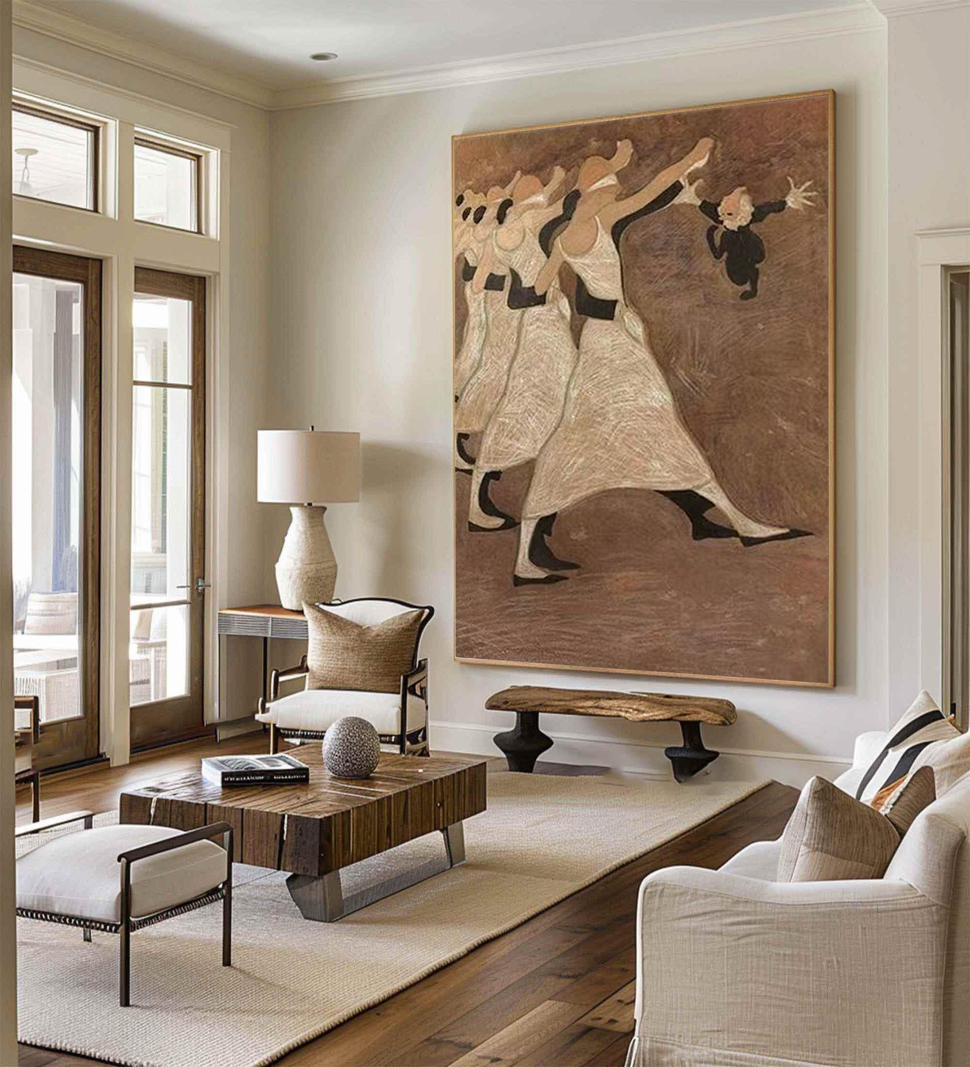 Dynamic Dancing Figures Modern Figurative Art Painting #WG 089