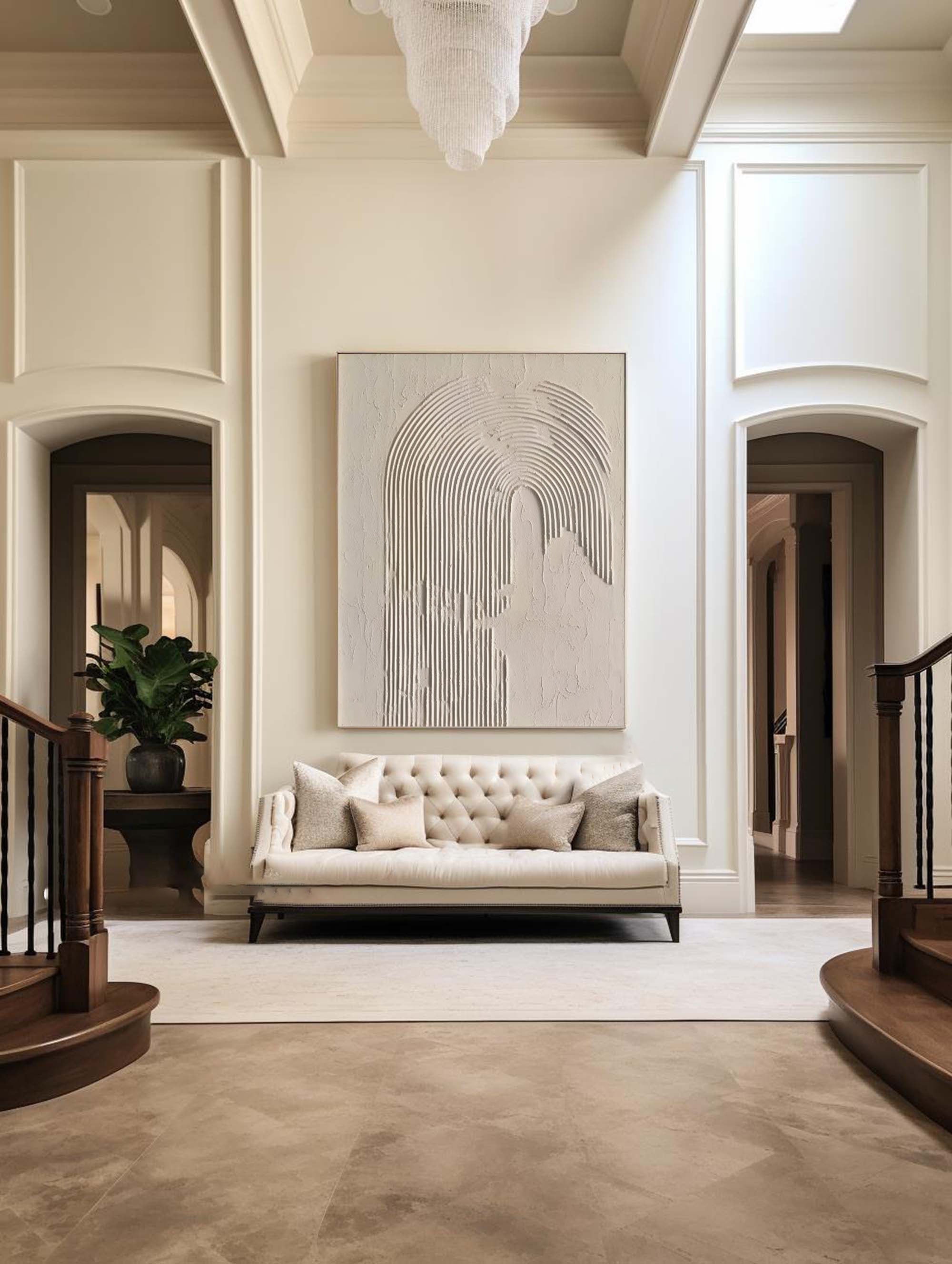 Beige & Brown Abstract Painting #LL 019