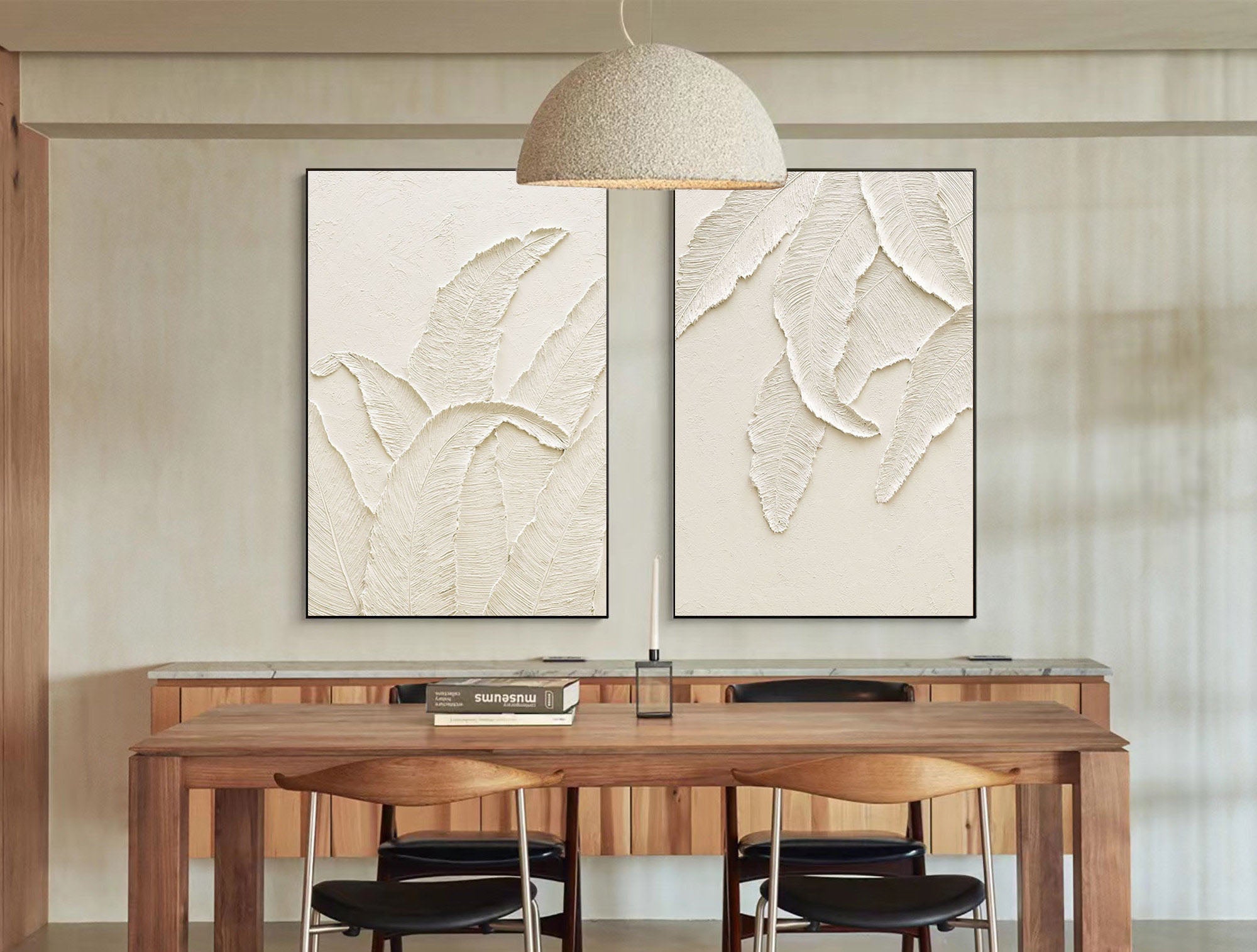 Beige Minimalist Abstract Painting SET OF 2 #AVG 035