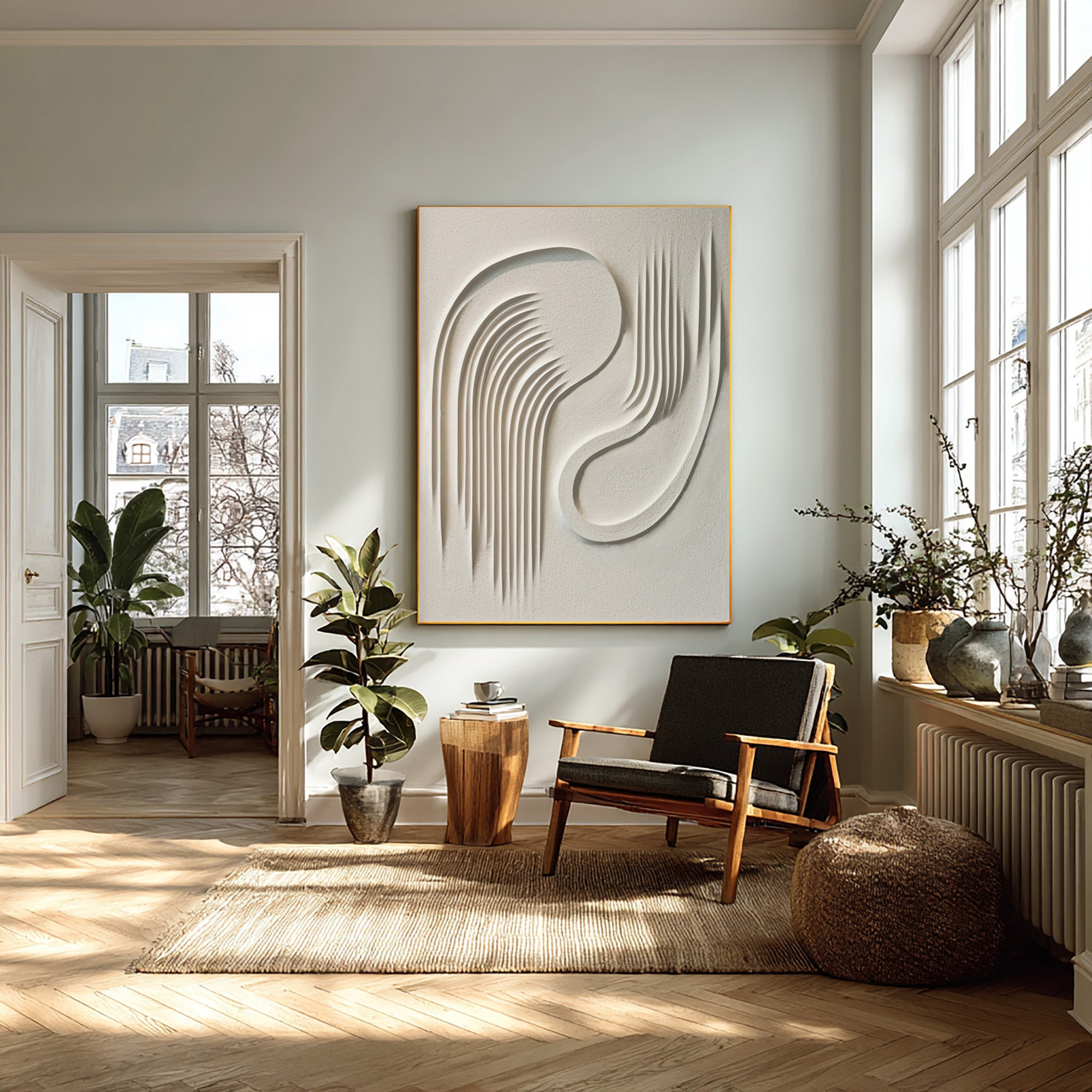 Abstract 3D Wall Art | Modern Plaster Relief Painting #WG 093