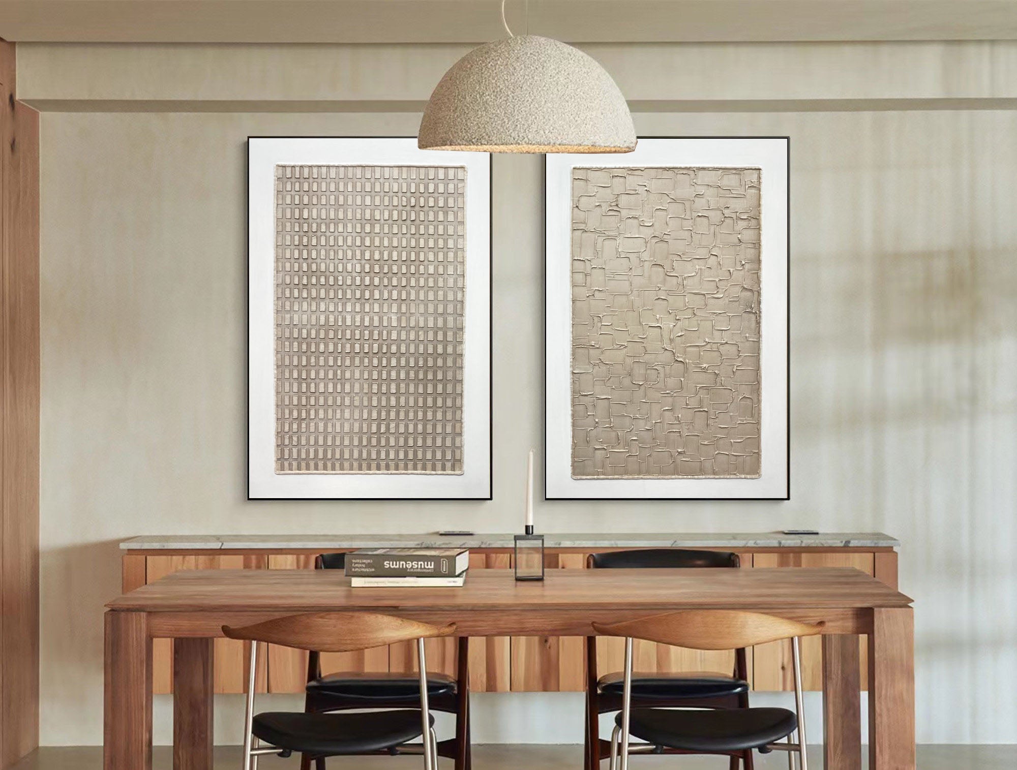 Wabi Sabi Abstract Art Set of Two for Elegant Wall Decor #BBS 010