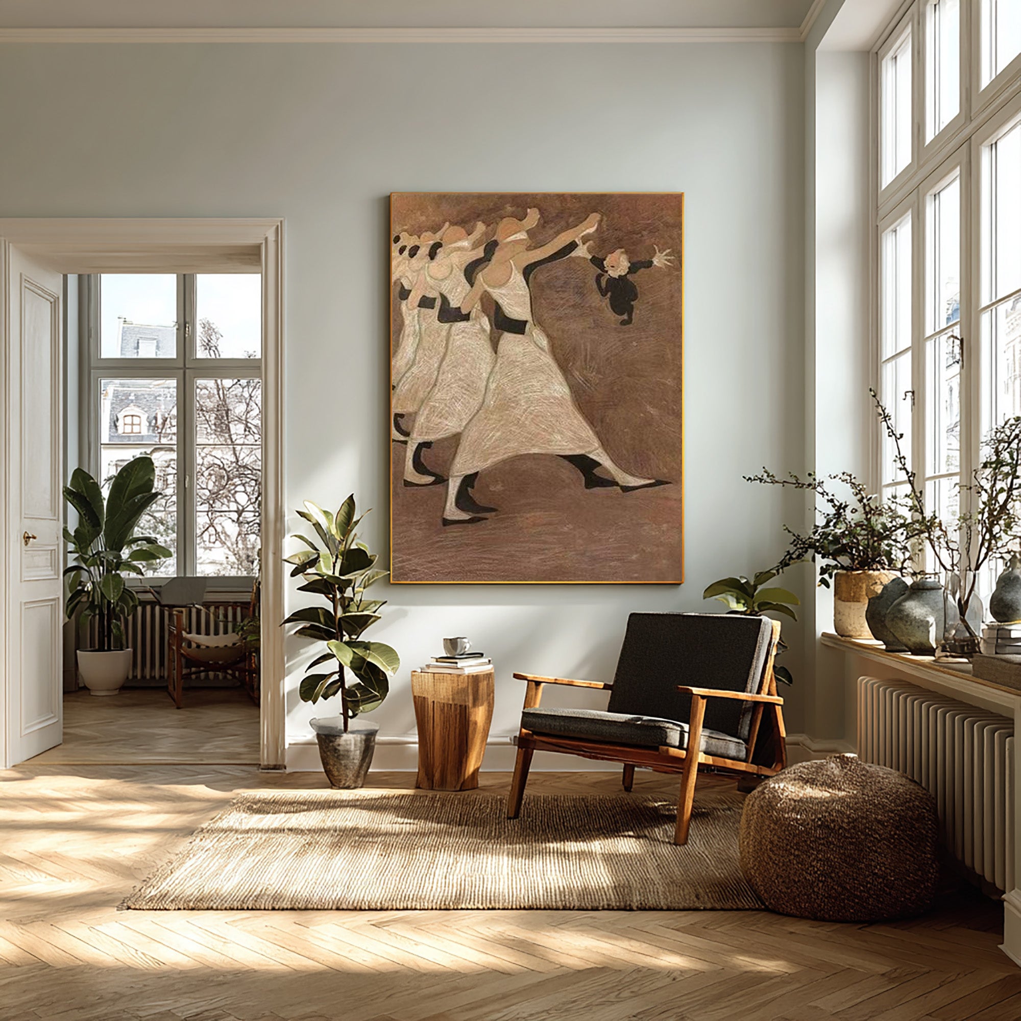 Dynamic Dancing Figures Modern Figurative Art Painting #WG 089