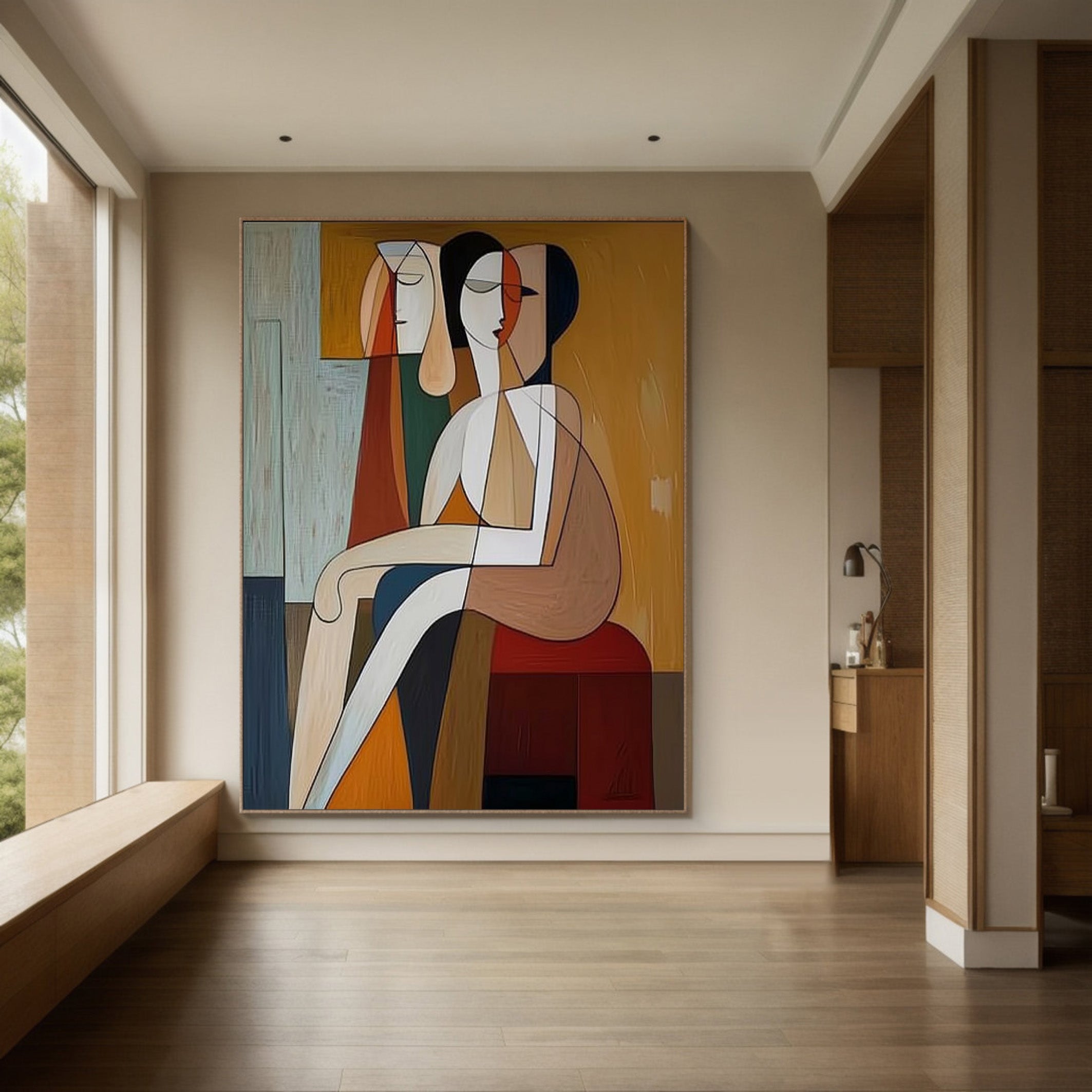 Contemporary Figurative Painting, Geometric Abstract Design #BGA 178